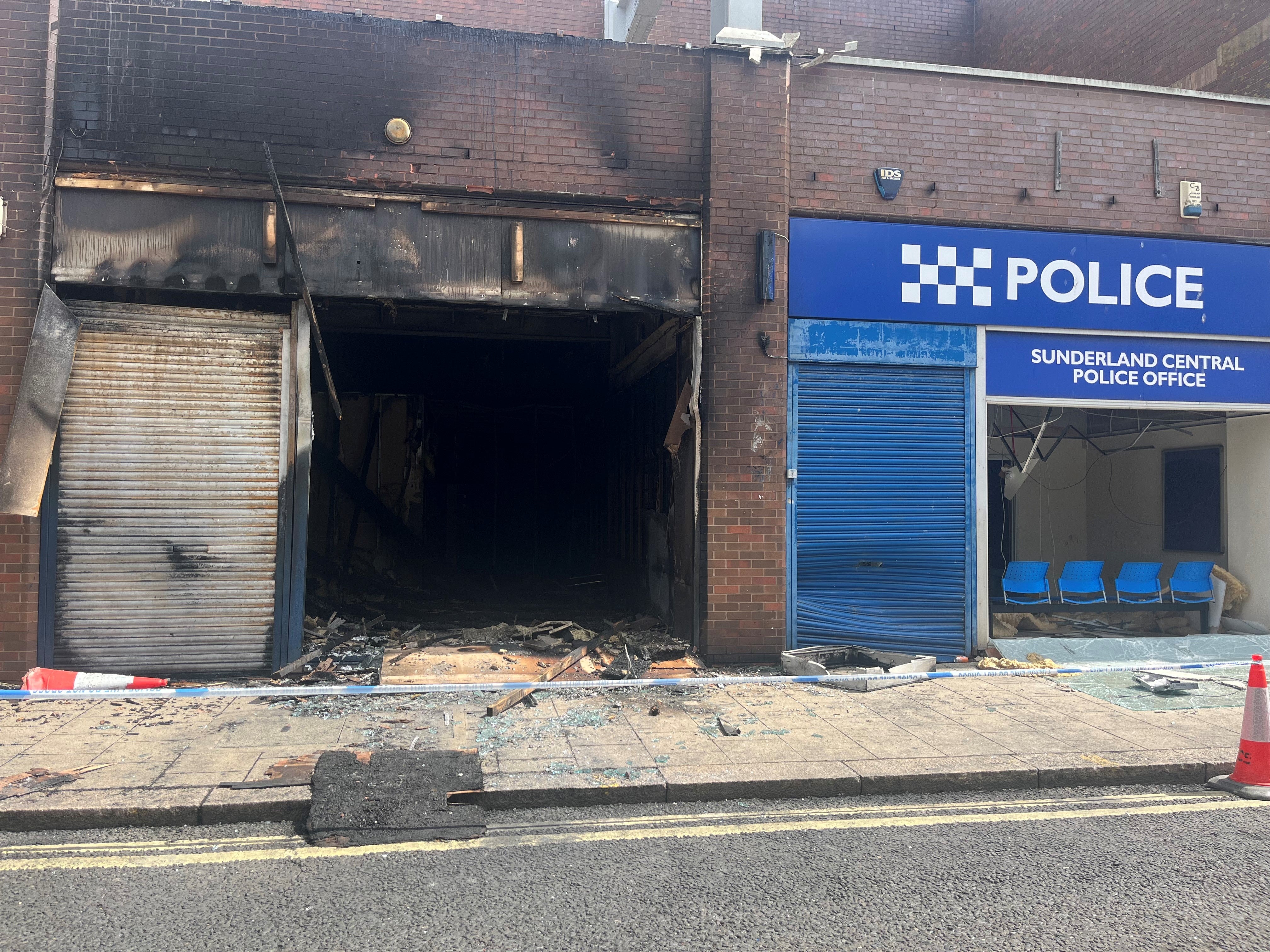 A fire-damaged Citizen’s Advice Bureau in Sunderland