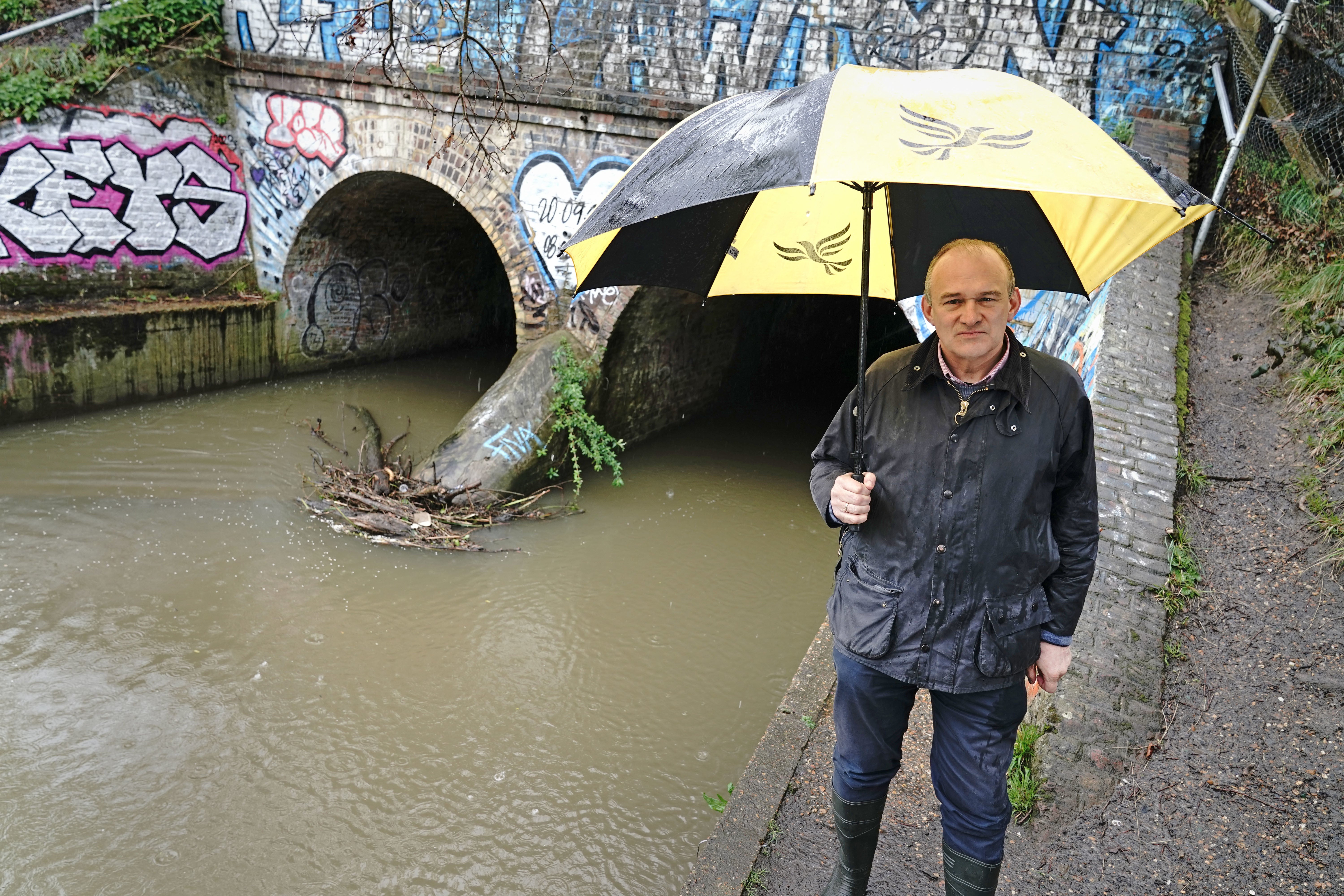 Liberal Democrat leader Sir Ed Davey by the Hogsmill River in Berrylands, south west London (Aaron Chown/PA)