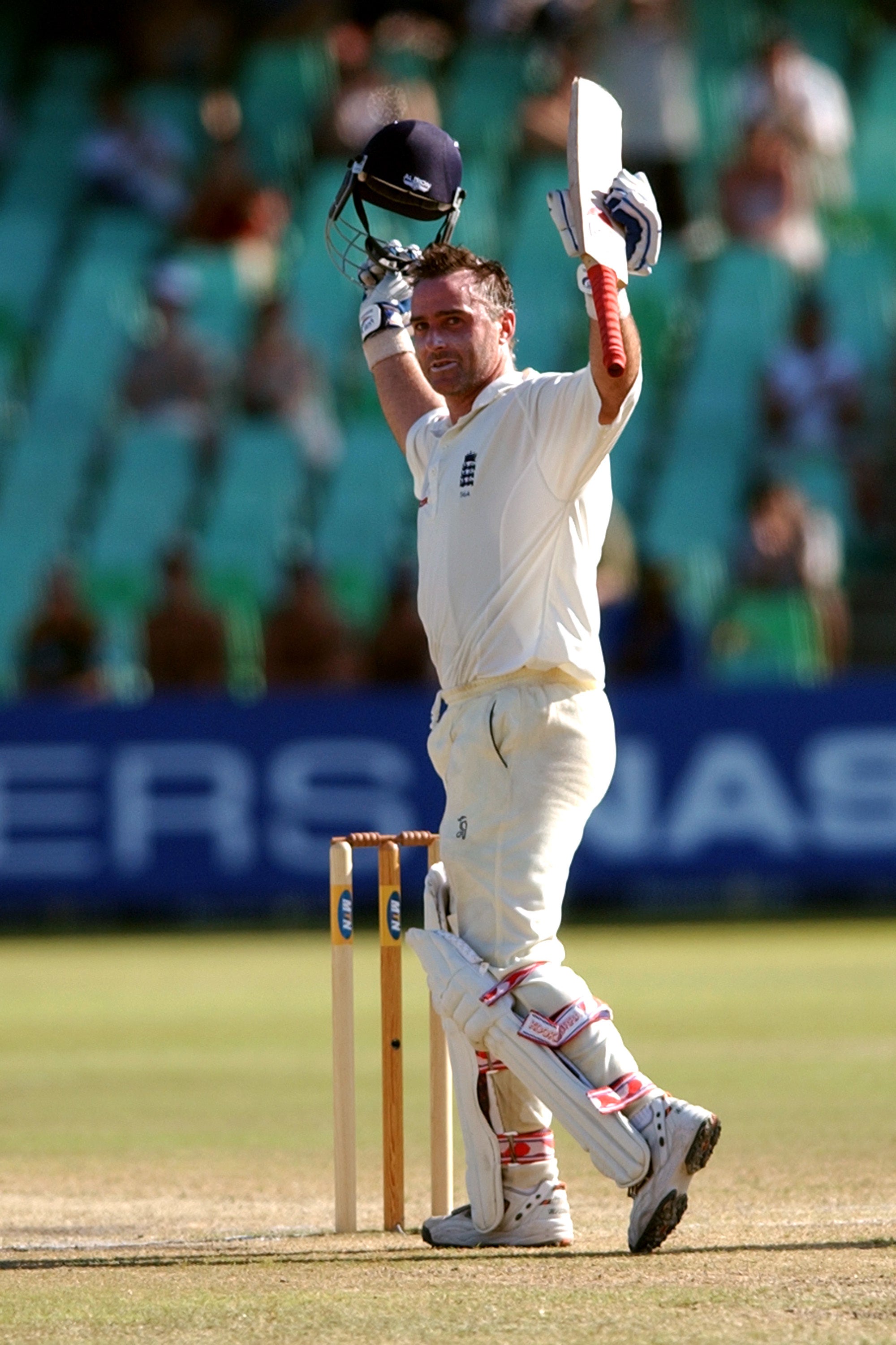 Graham Thorpe celebrates one his 16 Test centuries (Matthew Fearn/PA).