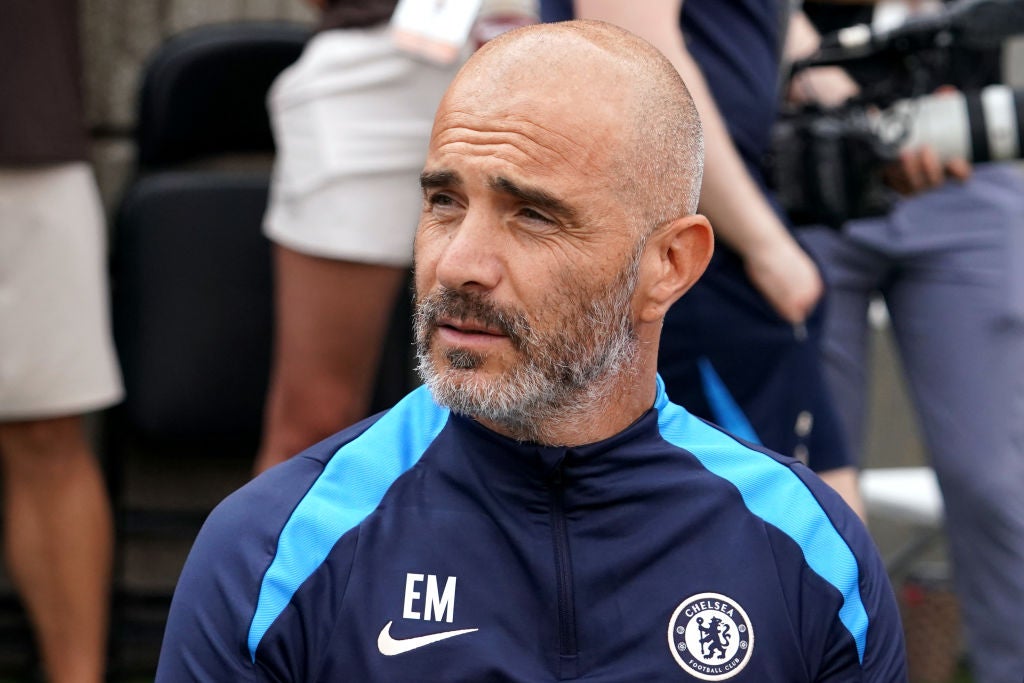 Enzo Maresca in the dugout as Chelsea manager.