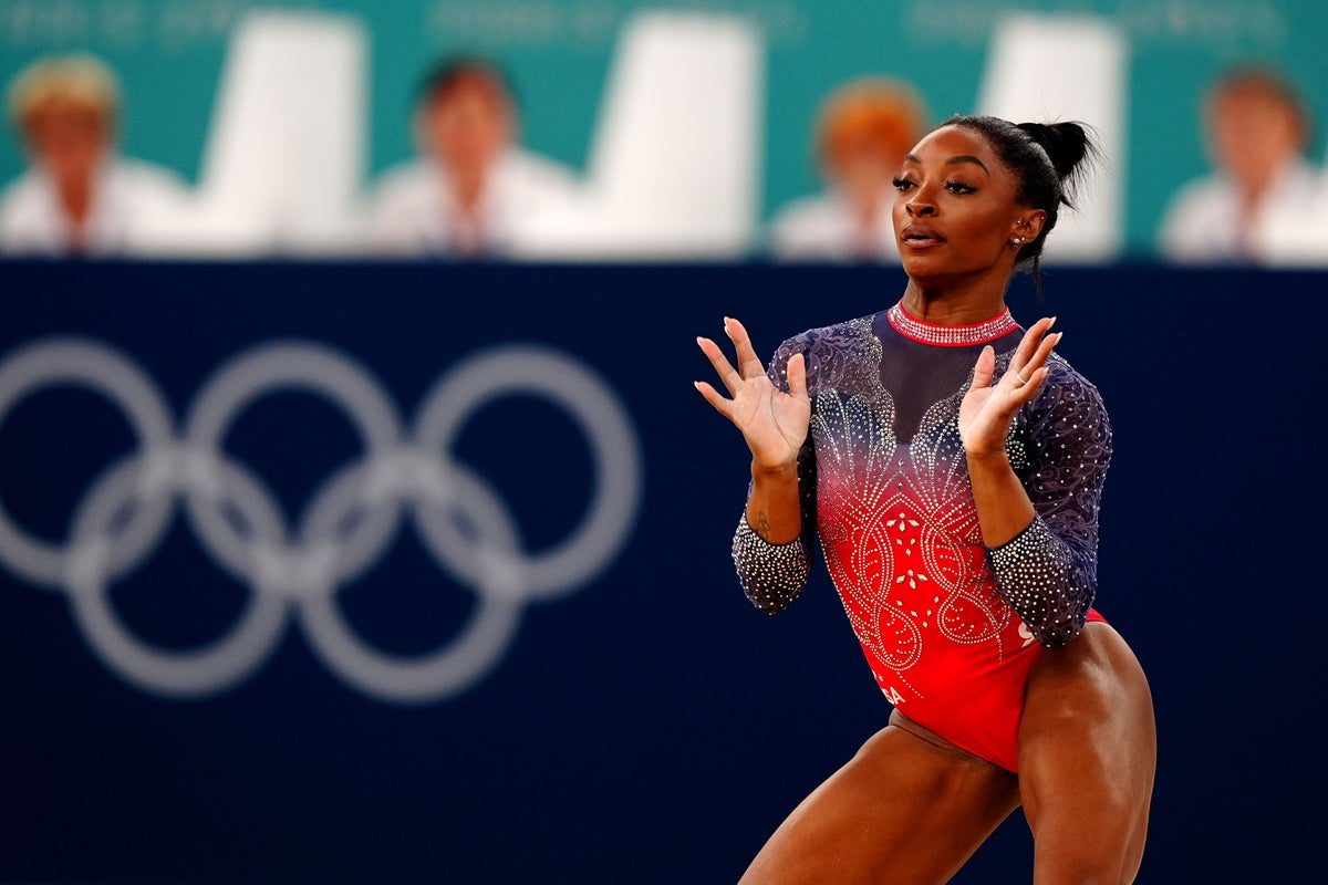 Silver for Simone Biles in Paris as Brazil’s Rebeca Andrade wins women’s floor