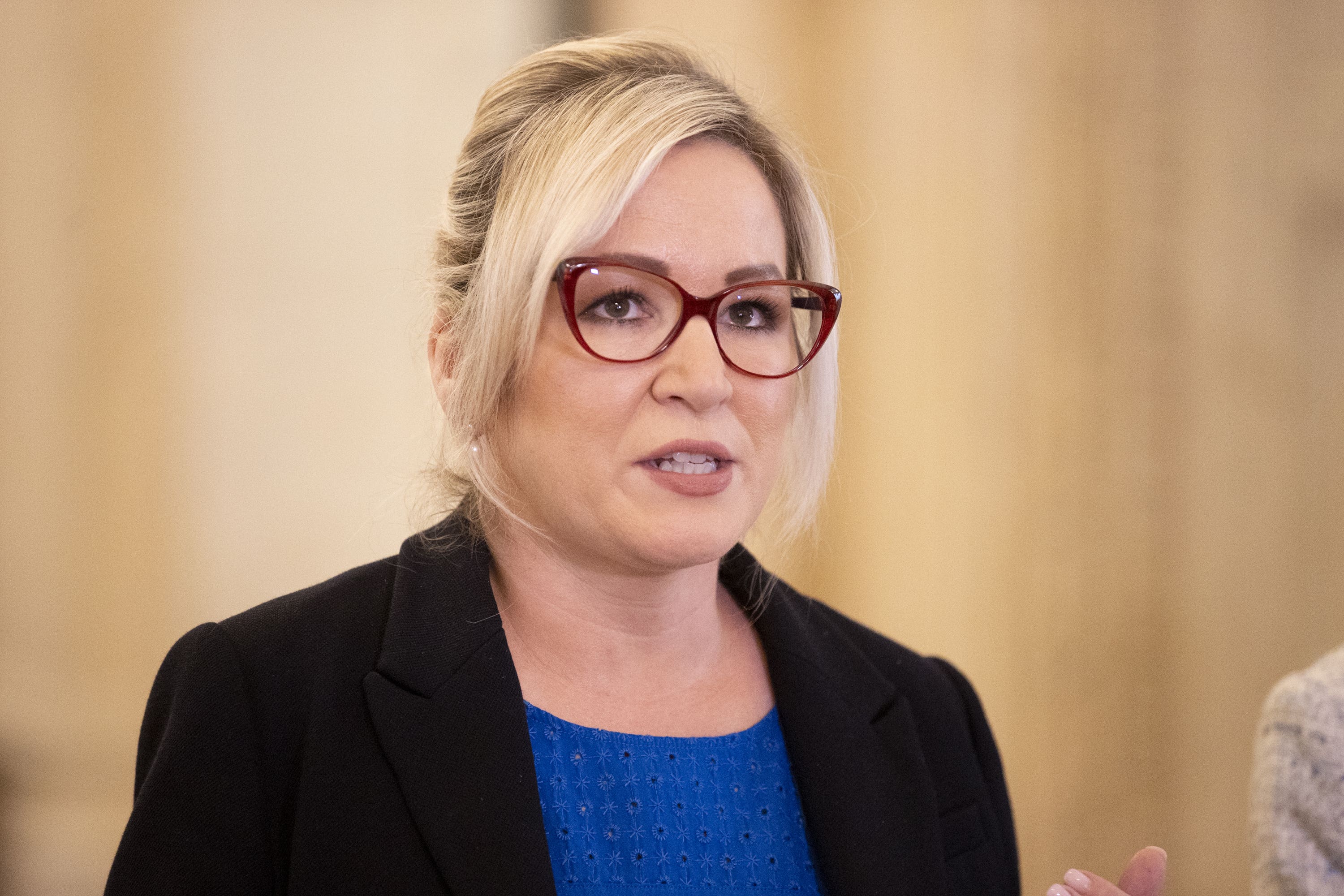 Northern Ireland First Minister Michelle O’Neill has called for the prioritising of ‘protecting lives and property and facing down racism’ (Liam McBurney/PA)