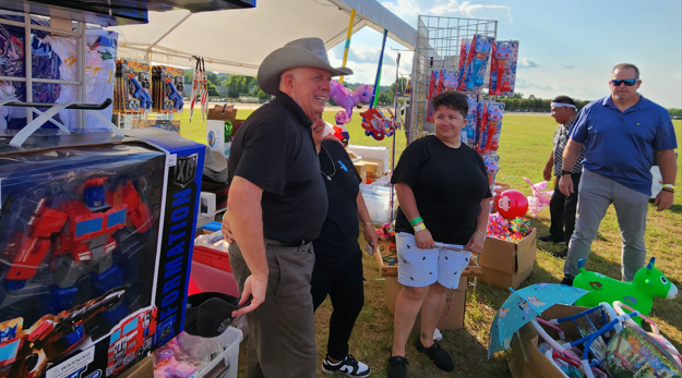 Larry Hogan greets attendees of Maryland Fiesta Latina in Timonium. He’s the only Republican running for Senate this year who has fully rejected the former president and the Maga wing of his party — and is running competitively in deep-blue Maryland because of it.