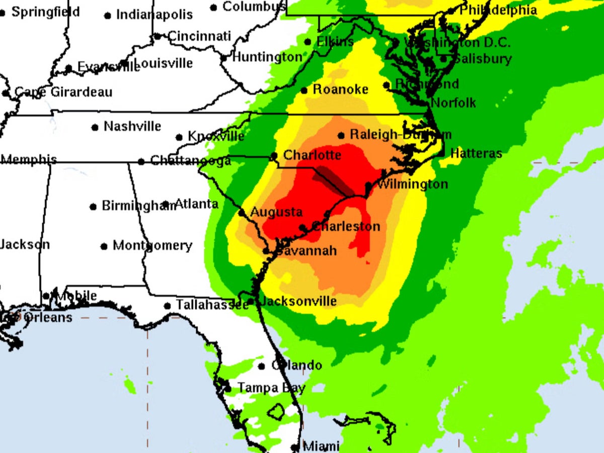 Mapped: Tracking Tropical Storm Debby as it charts path through southeast US 