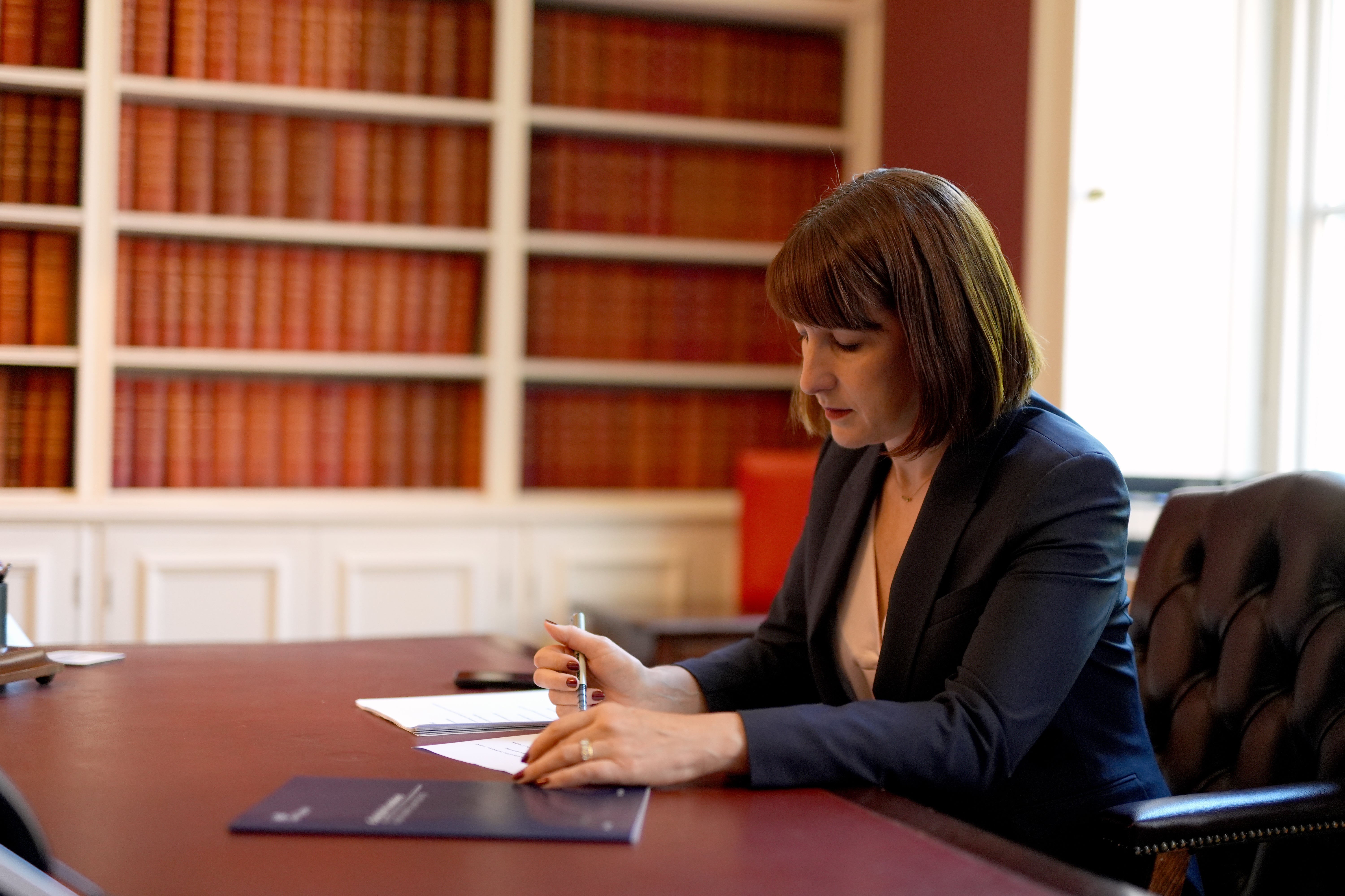 Chancellor Rachel Reeves in her office at No 11 Downing Street