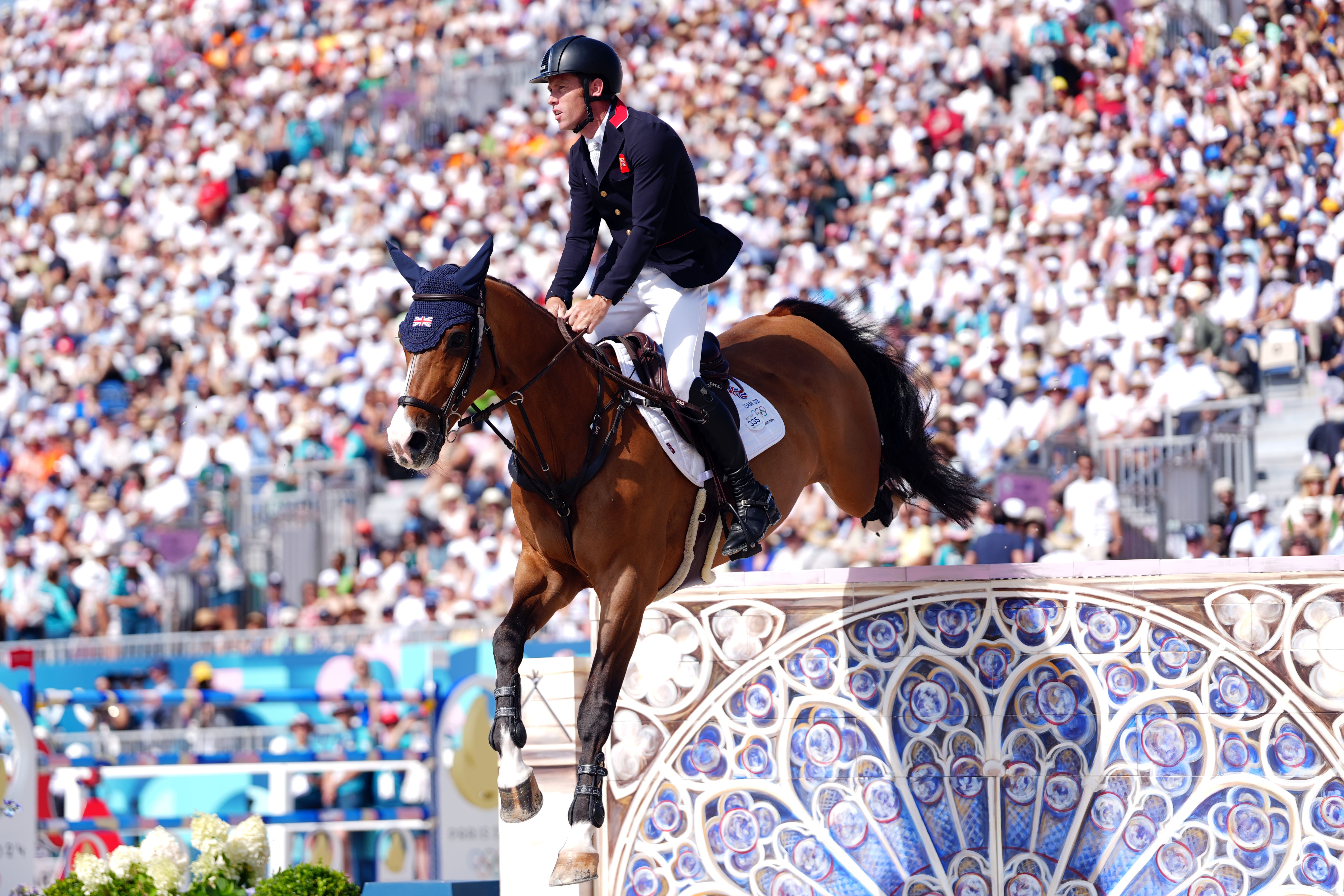 Scott Brash aboard Jefferson during the jumping individual final (David Davies/PA)