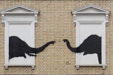 Banksy adds to animal artwork collection in London with new elephant design