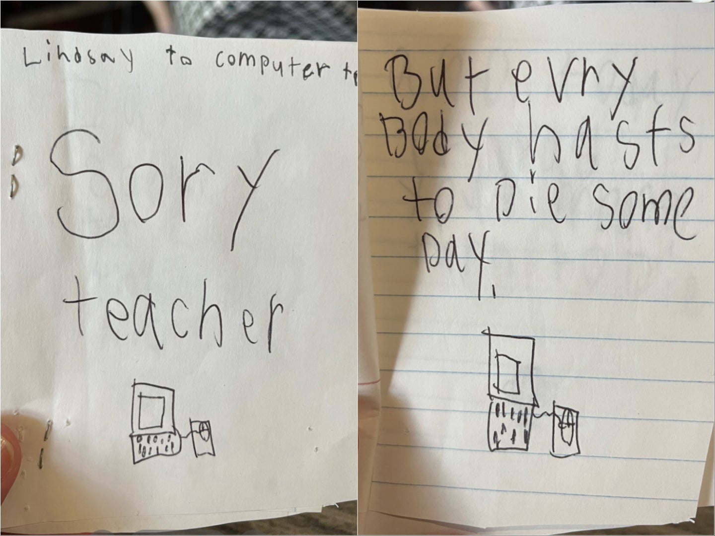 Seven-year-old’s hilarious sympathy card for teacher goes viral