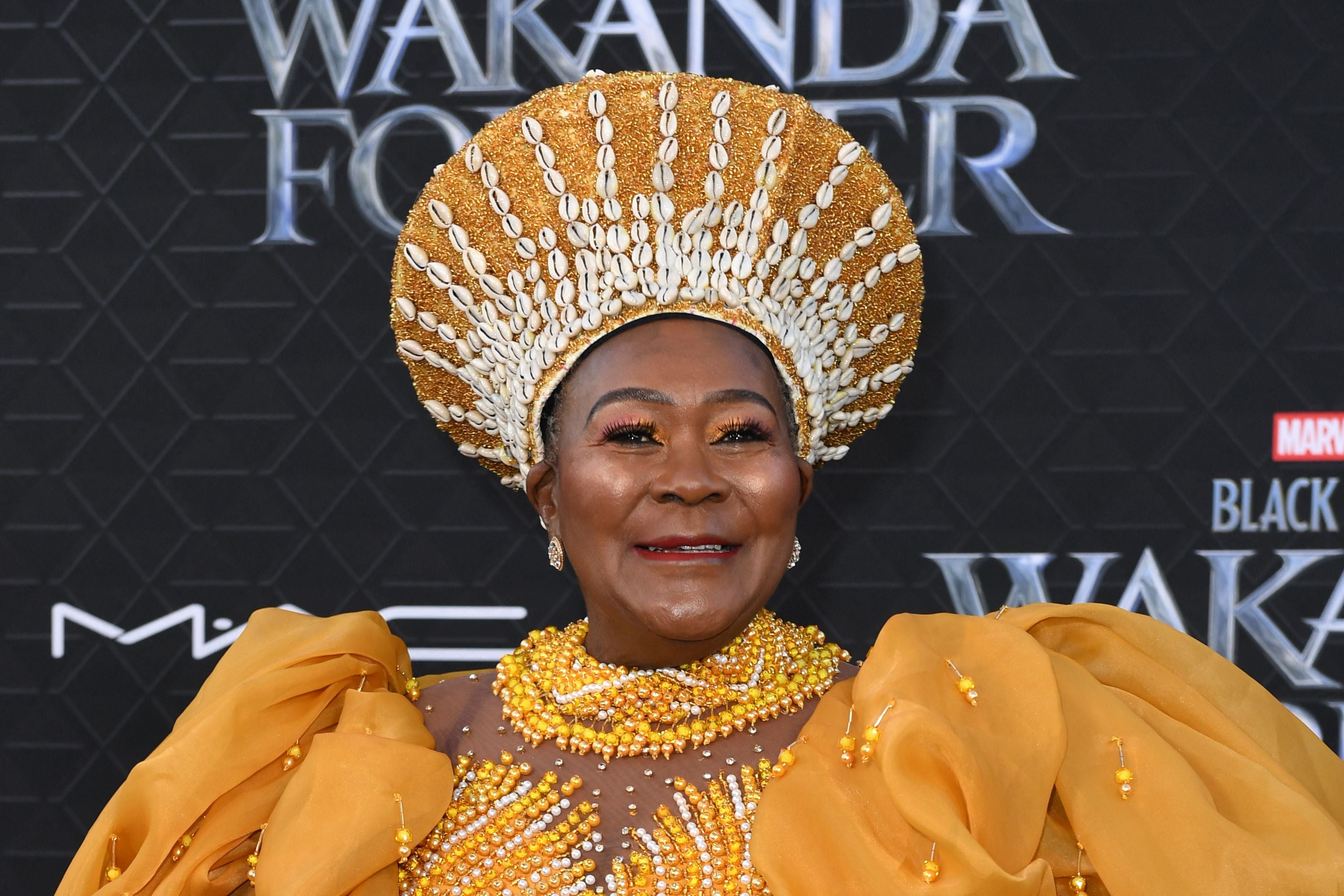 Connie Chiume at the premiere of ‘Black Panther: Wakanda Forever’ in Hollywood in 2022