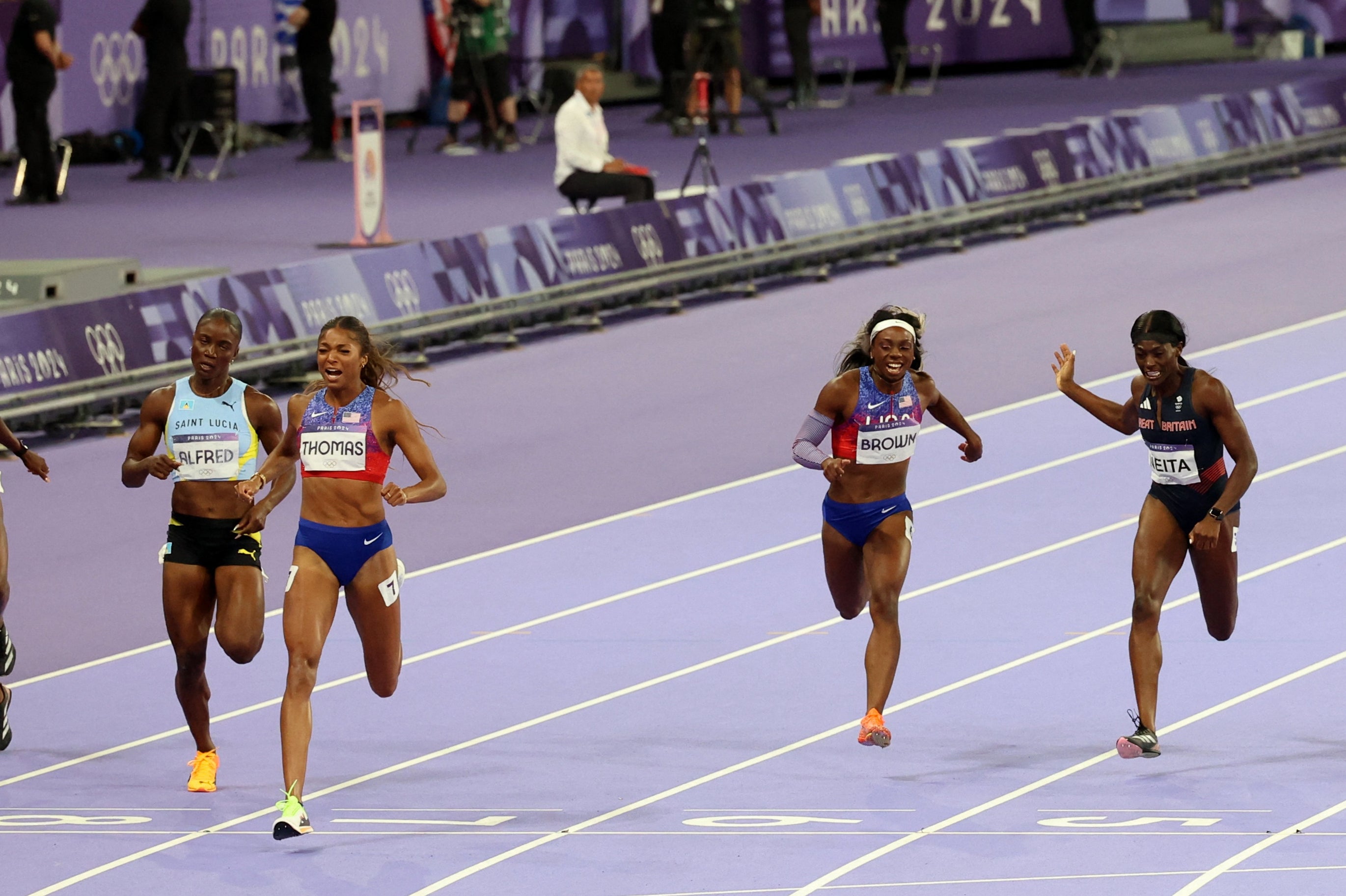 Great Britain’s Dina Asher-Smith finished second in her women’s 200 metres semi-final to qualify for the final (Peter Byrne/PA).