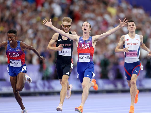 <p>Cole Hocker stunned Josh Kerr and Jakob Ingebrigtsen in Paris </p>