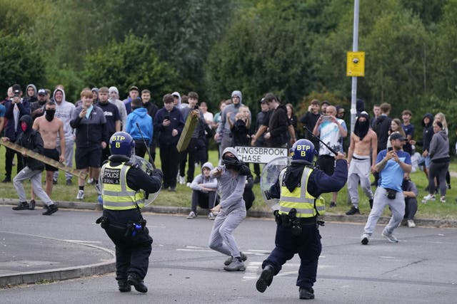 <p>Police have dealt with a week of unrest, sparked by false claims about the identity of the suspect in the Southport knife attack (Danny Lawson/PA)</p>