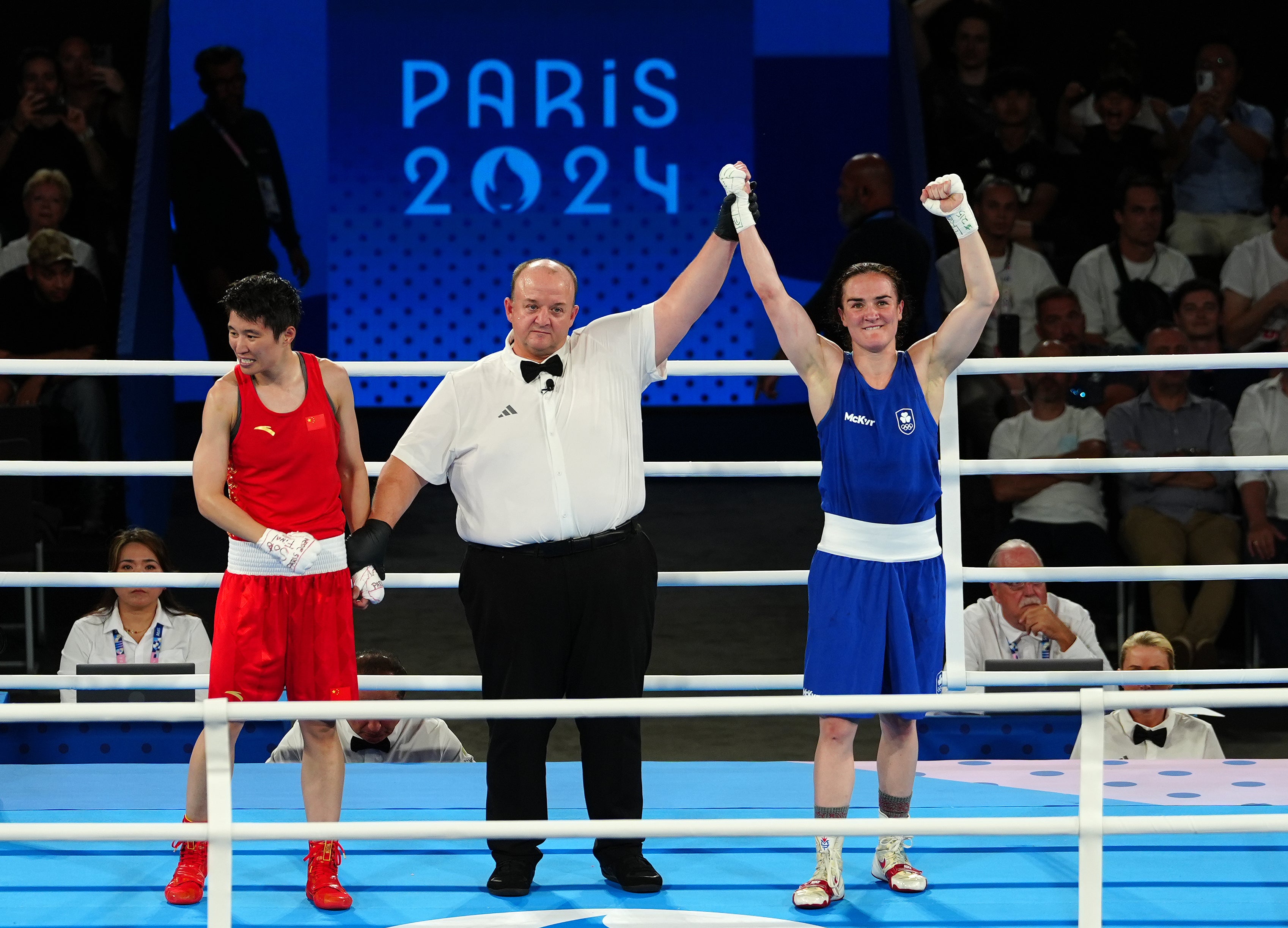 Kellie Harrington (right) was crowned victor in the boxing (Peter Byrne/PA)