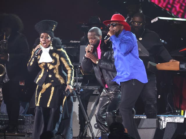 <p>Lauryn Hill, Pras Michael and Wyclef Jean of the Fugees</p>