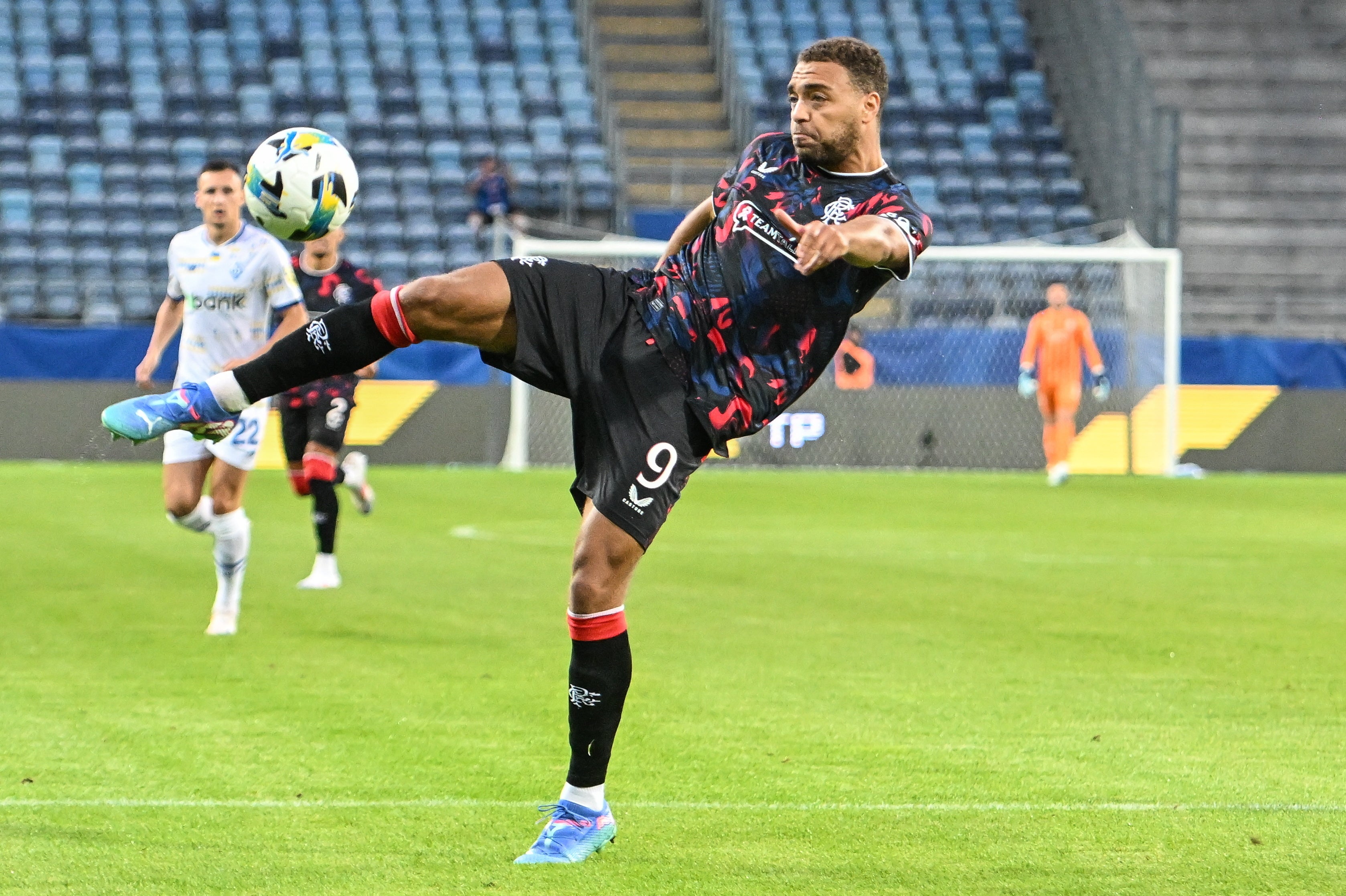 Cyriel Dessers scored a late goal for Rangers against Dynamo Kiev