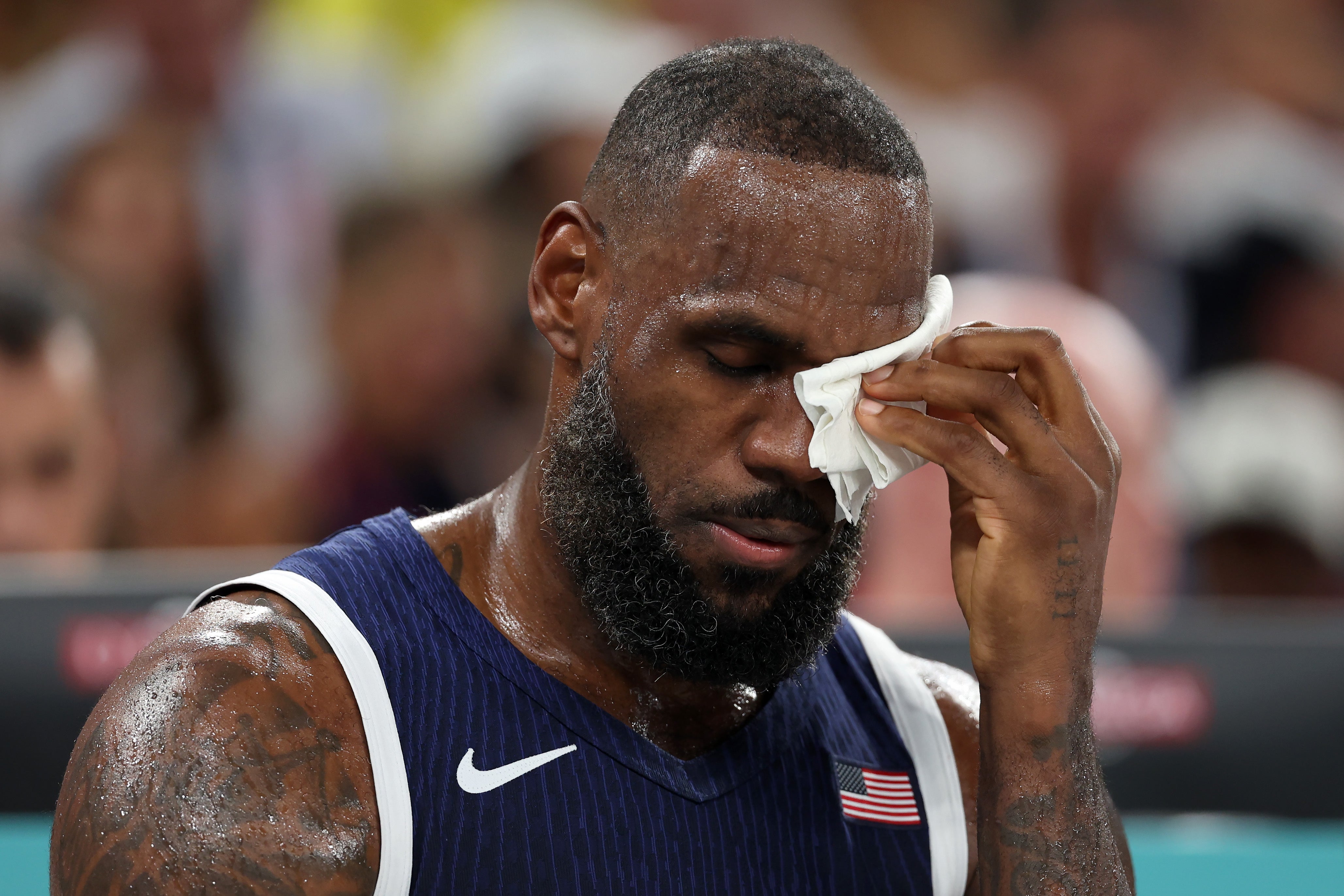 LeBron James gets stitches after nasty injury in Olympic basketball  quarter-final | The Independent