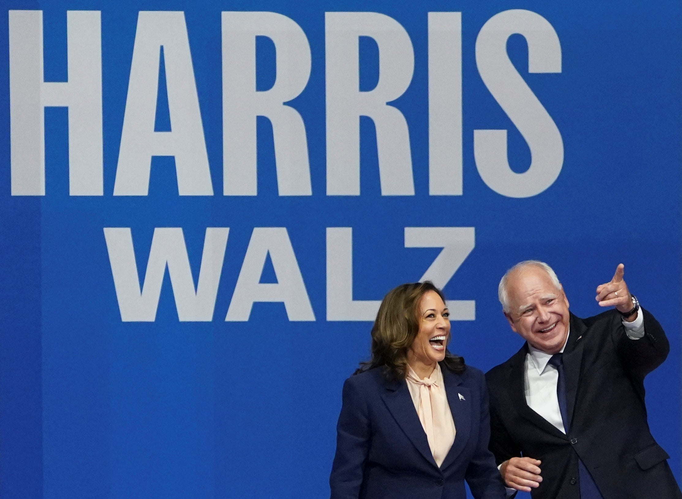 Walz with Harris after being announced as her VP