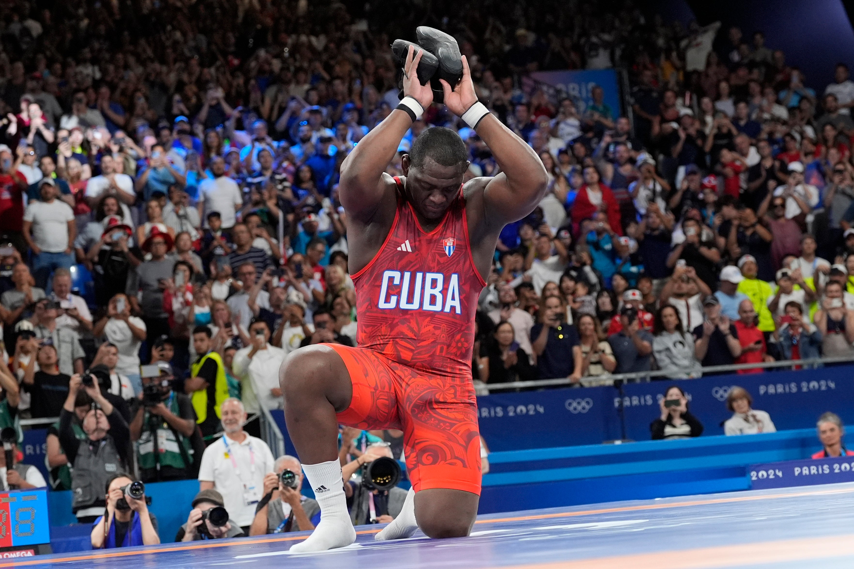 He left his shoes in the ring as a sign of respect to the sport