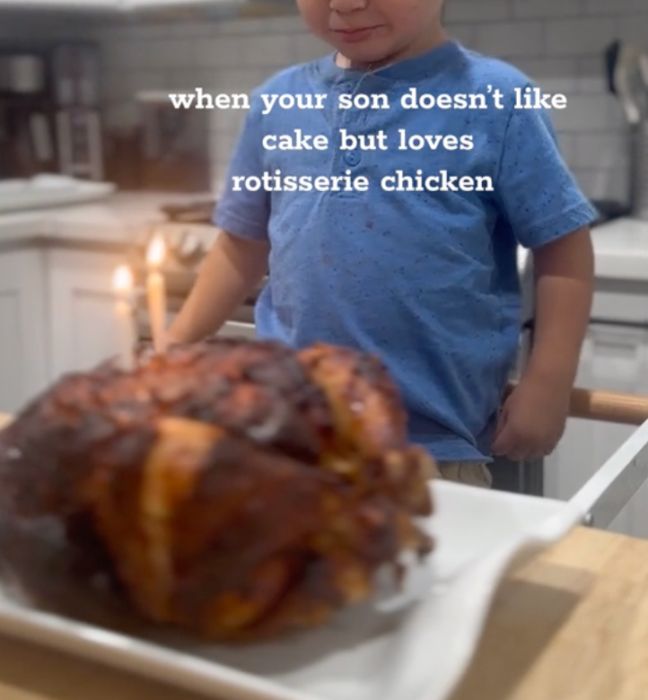 Young boy opts for Costco’s rotisserie chicken over birthday cake