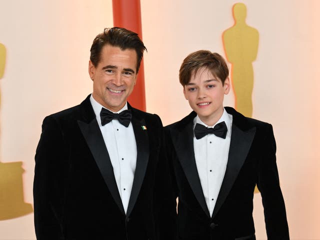 Colin Farrell says he was in tears watching son with…