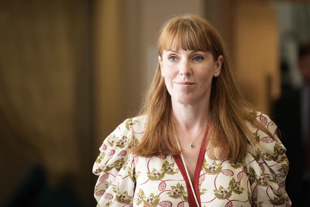 Deputy Prime Minister Angela Rayner met volunteers at the Holiday Inn Express in Rotherham following disorder during an anti-immigration protest on Sunday (Chris Furlong/PA)