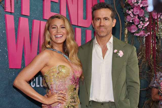 <p>Blake Lively and Ryan Reynolds at the New York premiere of ‘It Ends With Us'</p>