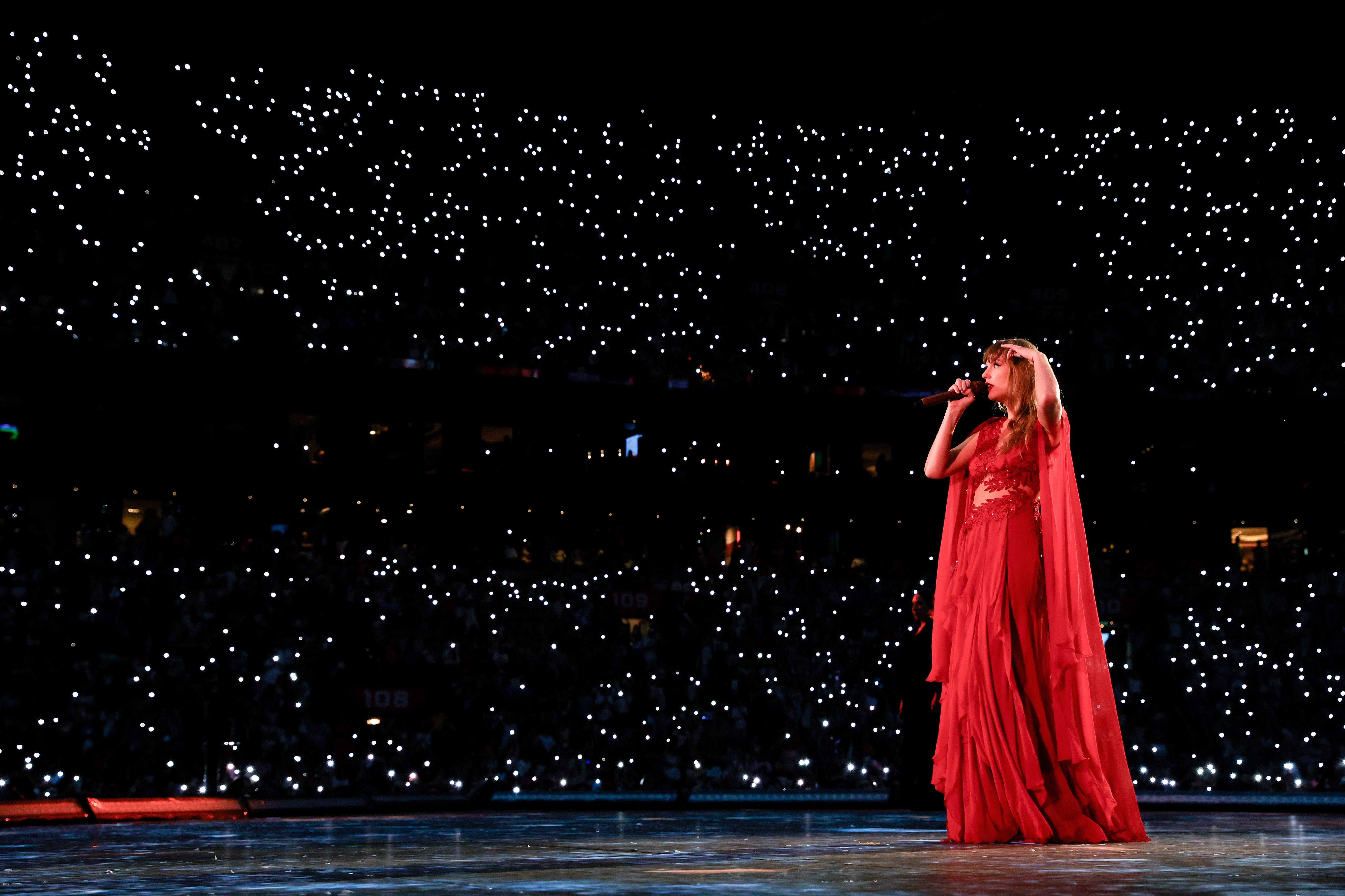 Taylor Swift, pictured performing in Amsterdam on July 5, will move forward with her Vienna, Austria concerts this week, police said