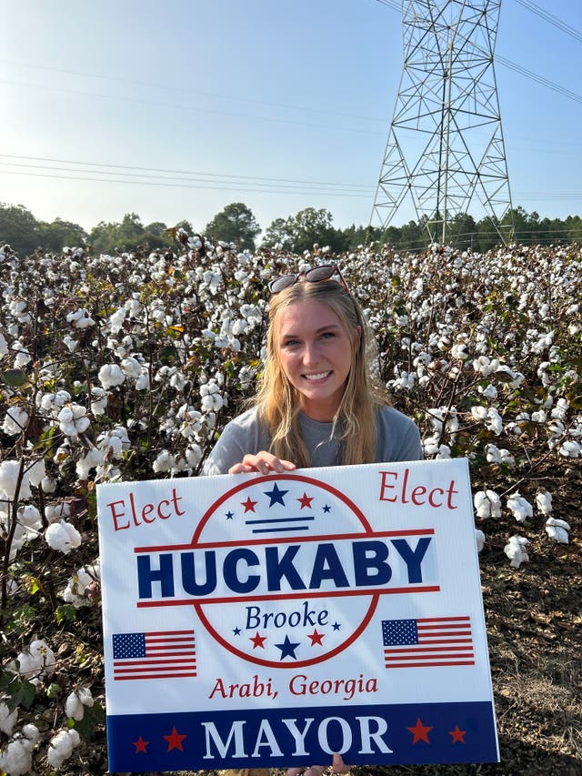 <p>Brooke Huckaby ran as a non-partisan candidate of her Georgia hometown</p>