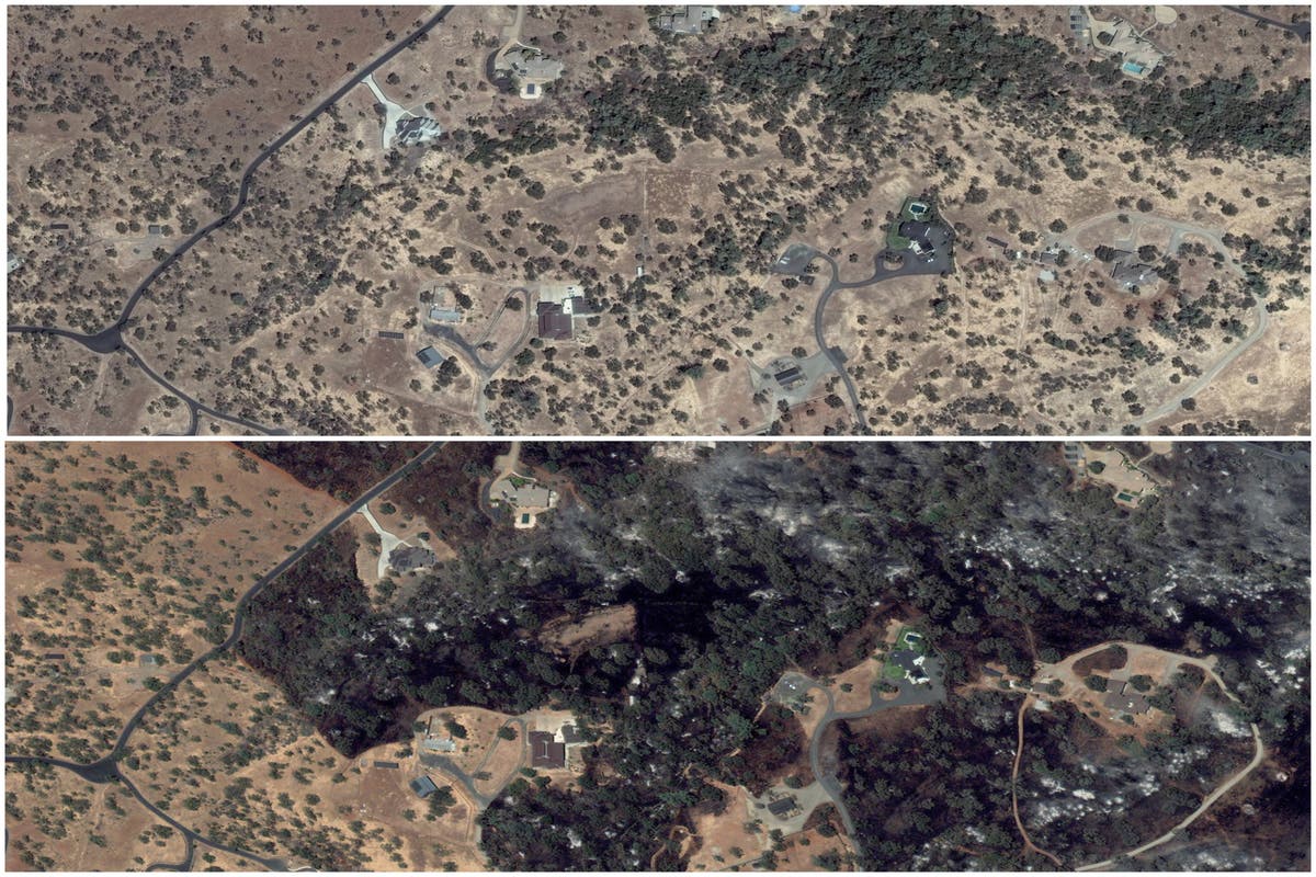 Shocking satellite photos show the extent of damage from the Chico wildfire in California