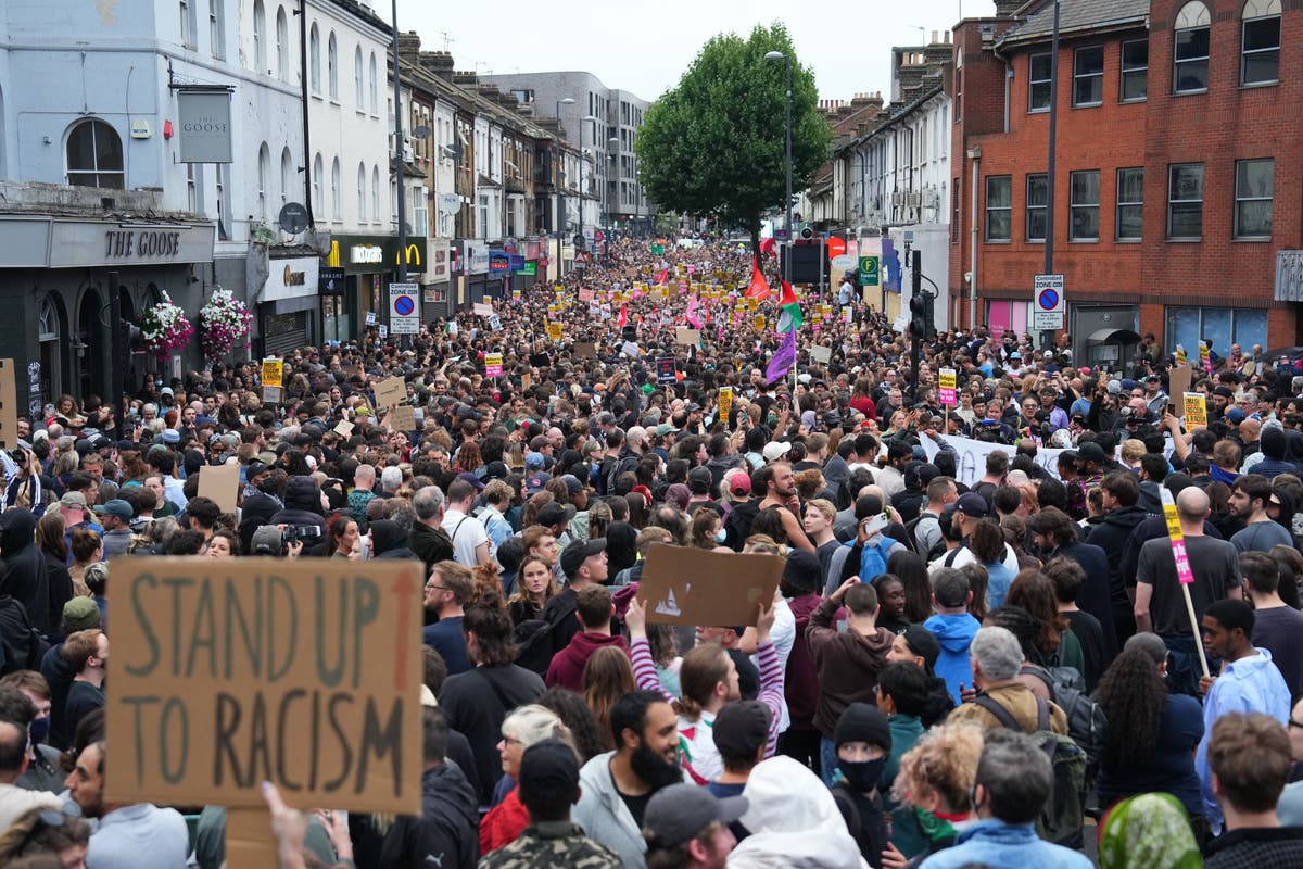 UK riots live updates: Up to 25,000 counter-protesters march in clear message to far-right after 100 rallies planned