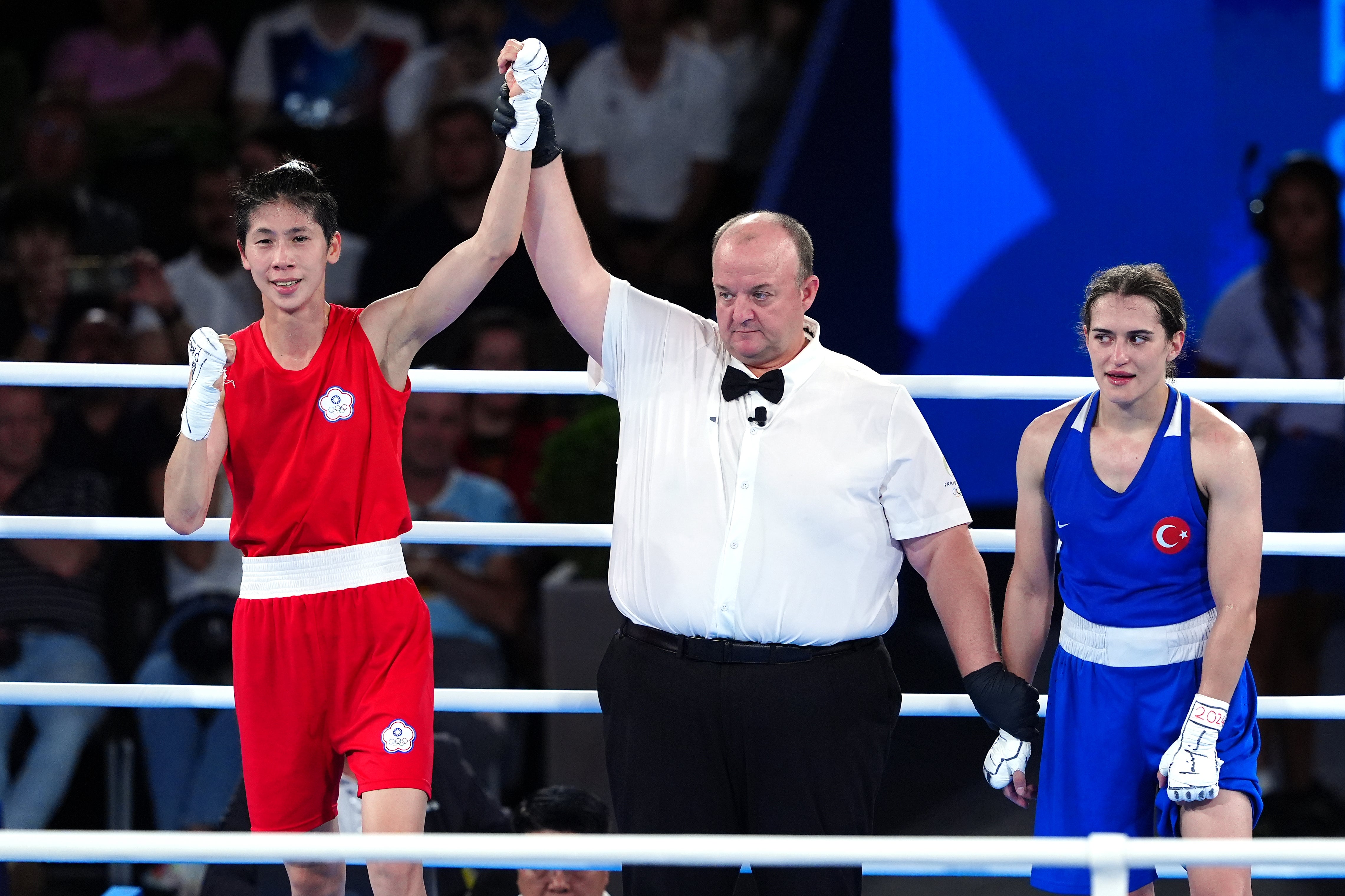 Lin was awarded victory over Esra Yildiz Kahraman (Peter Byrne/PA)