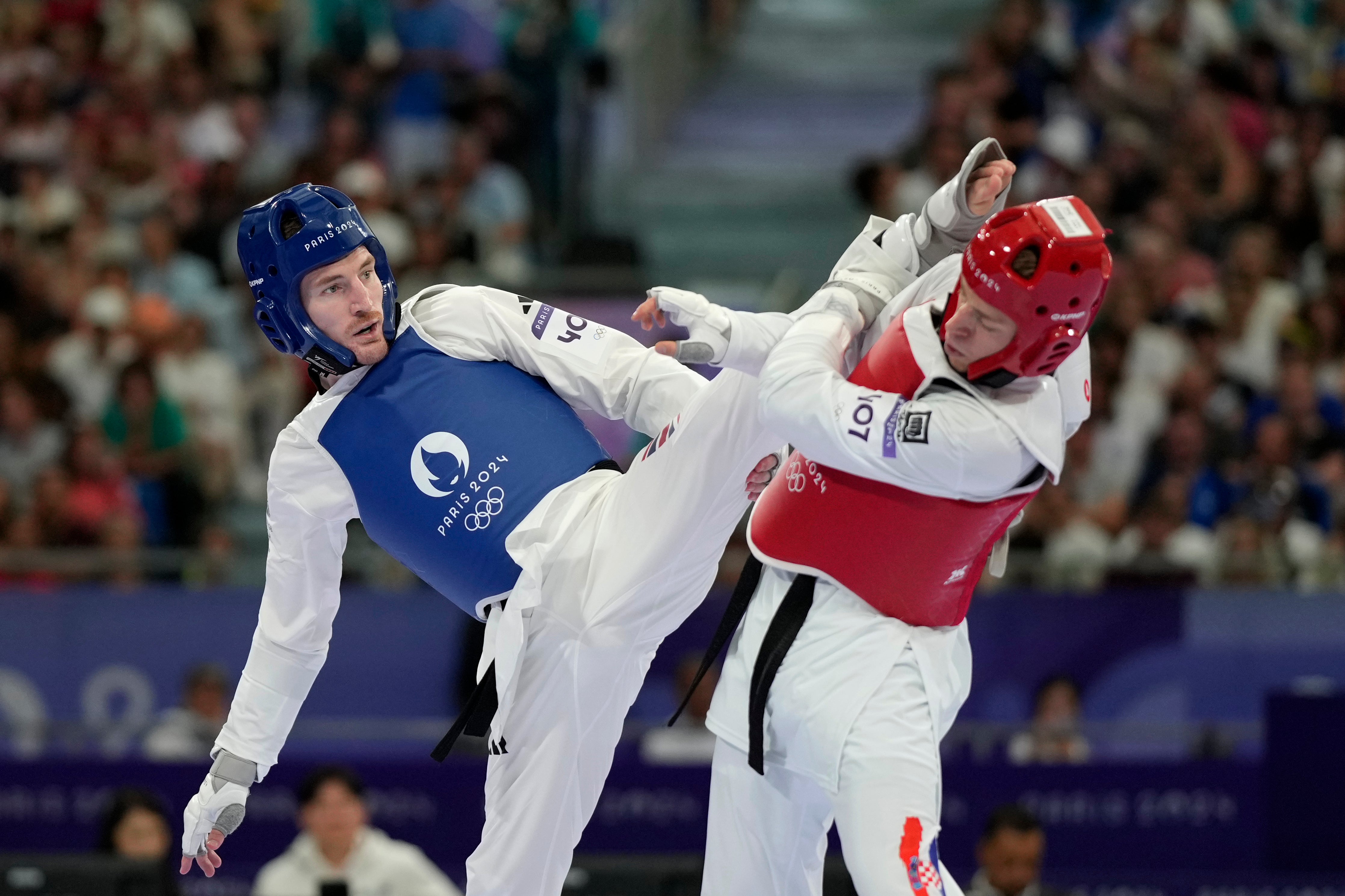 The Team GB athlete felt pain in his knee during his encounter with Marko Golubic but pushed through to win.