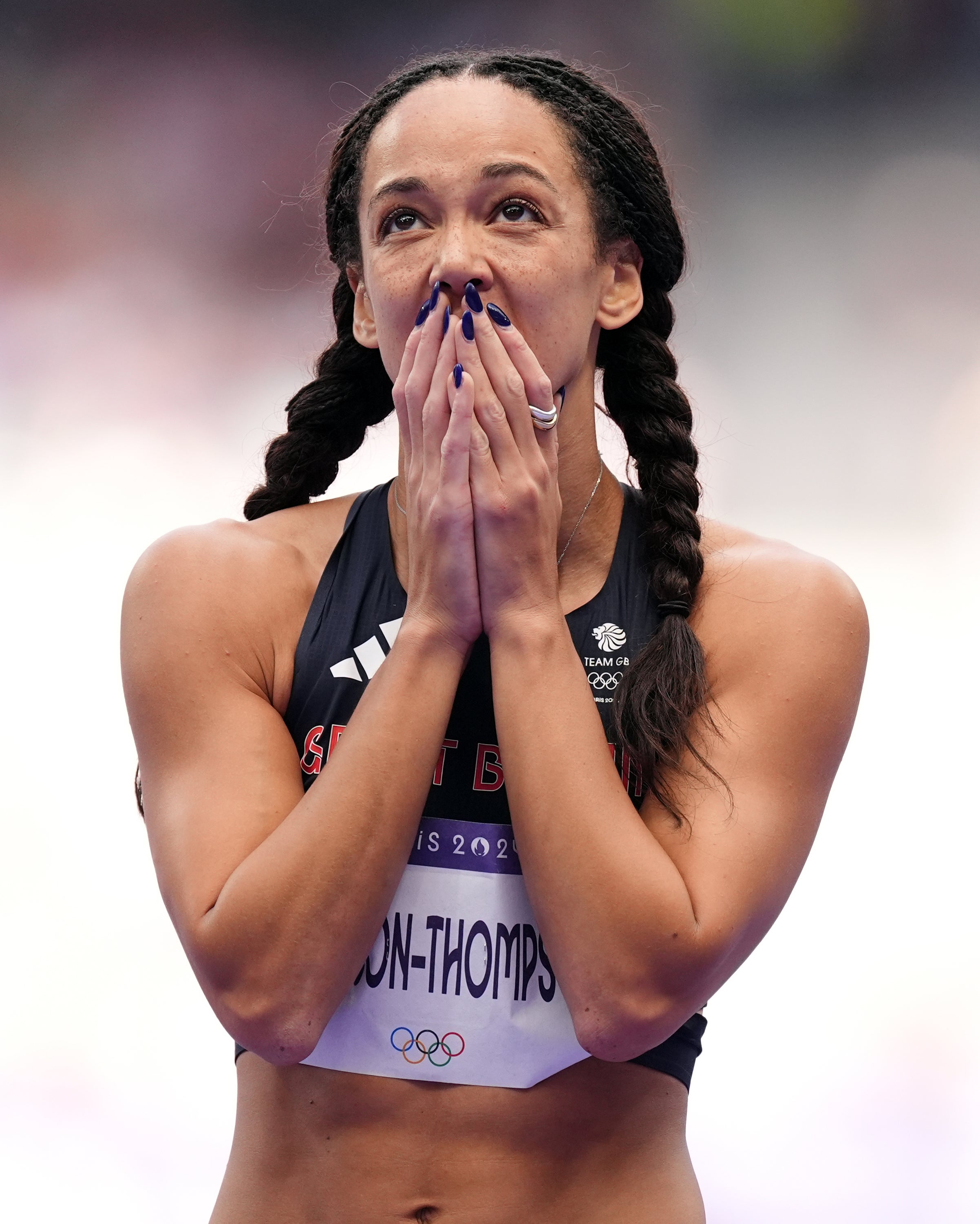 Katarina Johnson-Thompson in action yesterday (Martin Rickett, PA)