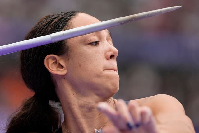 Great Britain’s Katarina Johnson-Thompson during the women’s heptathlon javelin (Matthias Schrader/AP).