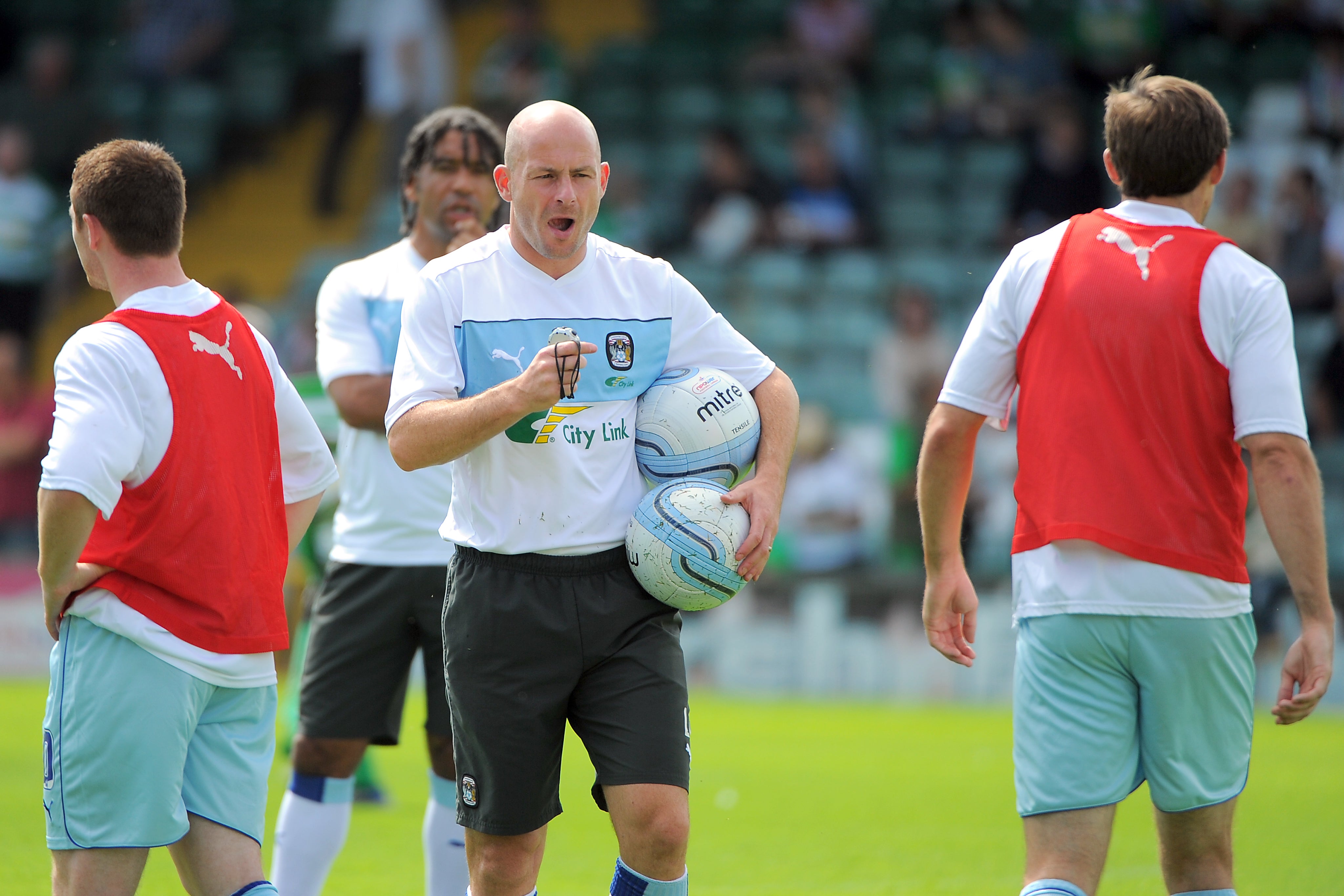 Carsley, centre, took his first steps into coaching at Coventry (Andy Lloyd/PA)