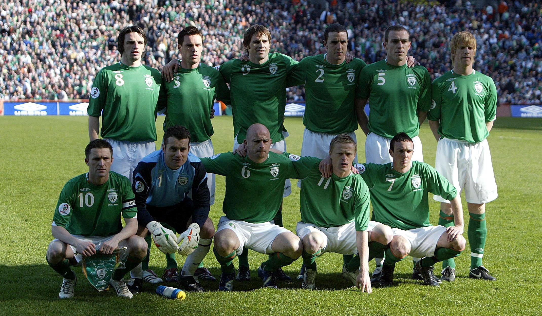 Carsley, front row, centre, won 40 caps for Republic of Ireland (Niall Carson/PA)