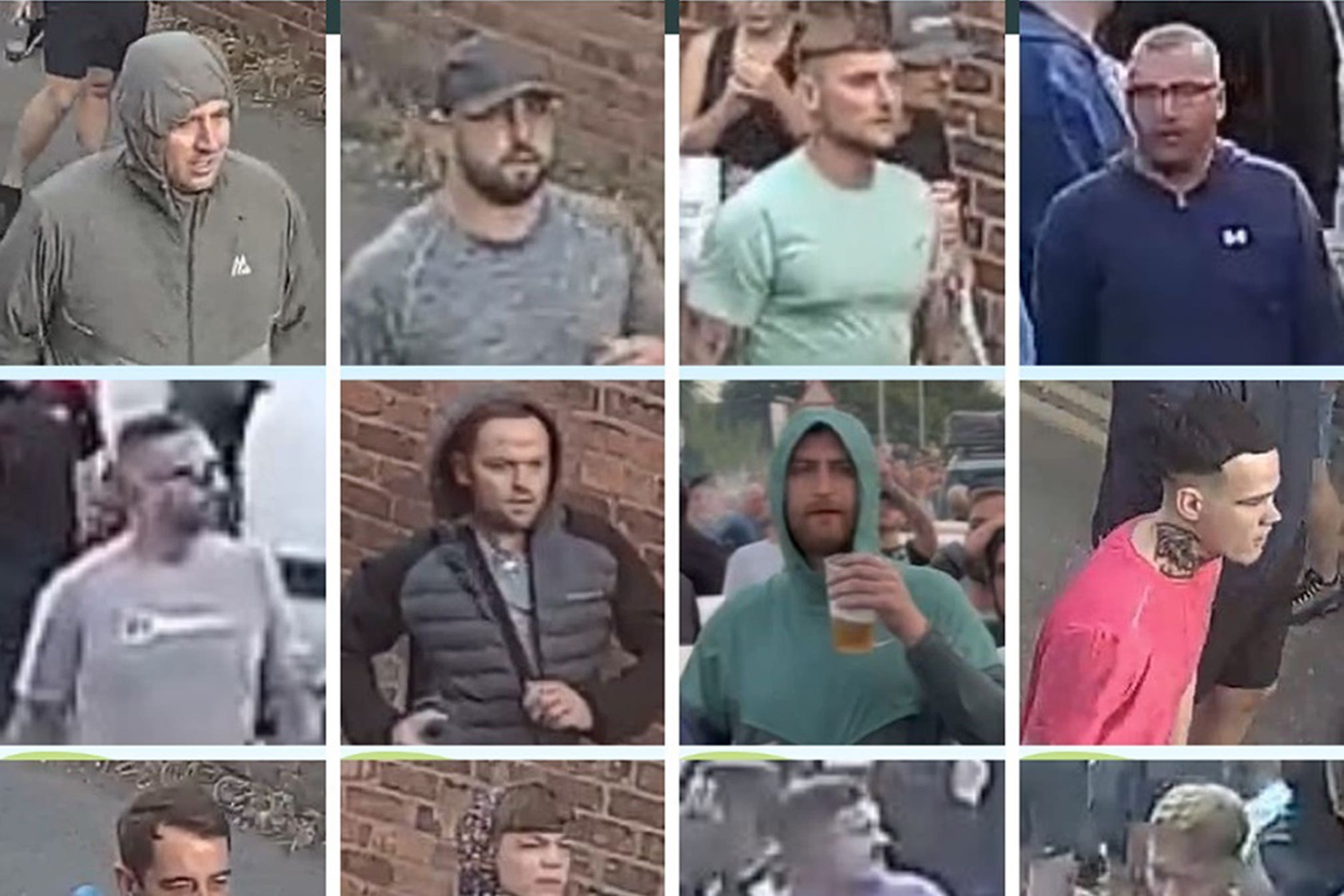 Merseyside Police issued images of 12 people on Friday as part of an investigation into recent disorder in the county (Merseyside Police/PA)