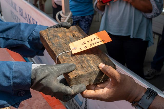 <p>This photo provided by Alabama Historical Commission shows artifacts from the Clotilda, the last known ship to bring enslaved people to the United States from Africa at Alabama Gulf Coast</p>