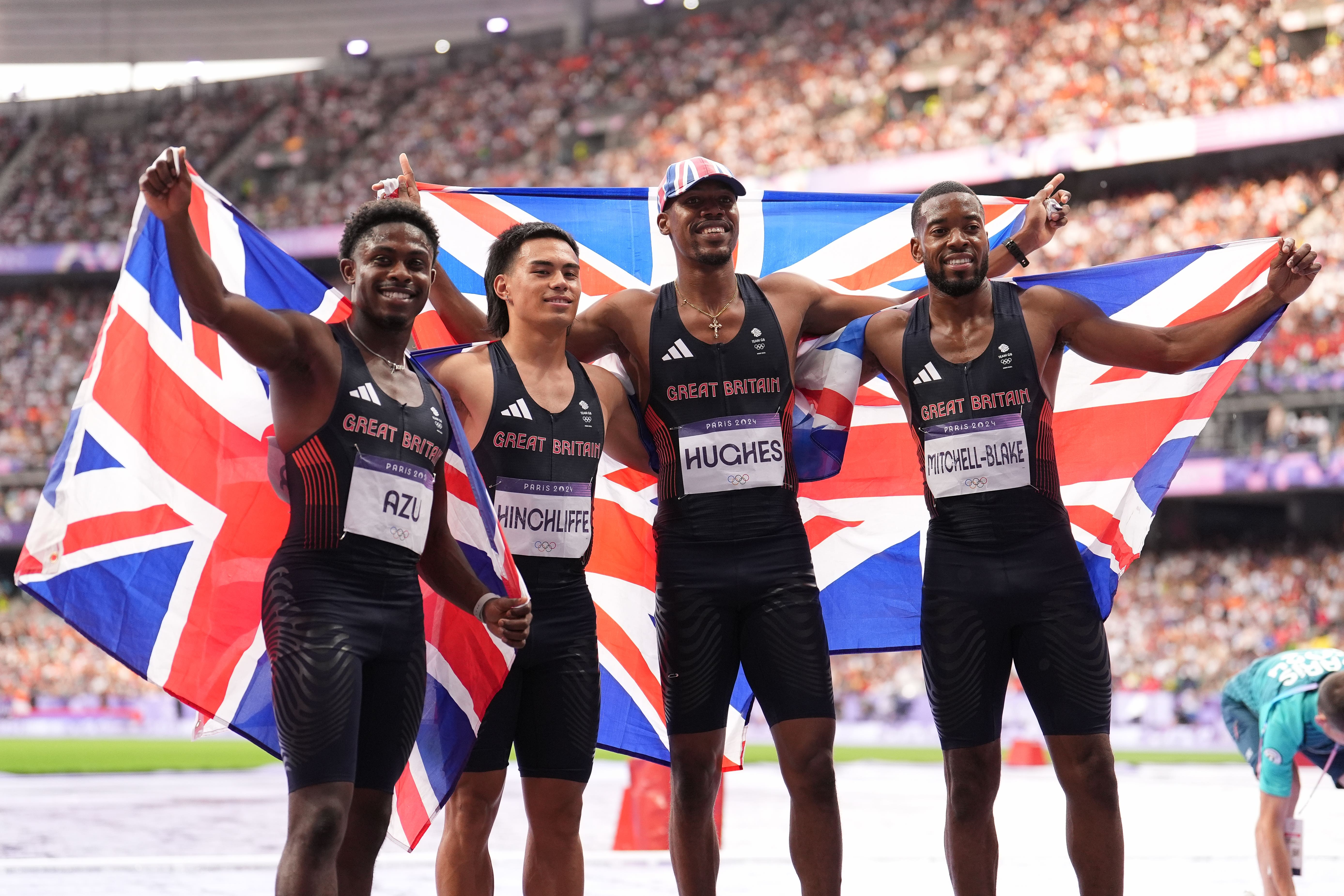 Great Britain claimed bronze in the men’s 4x100m (Martin Rickett/PA)