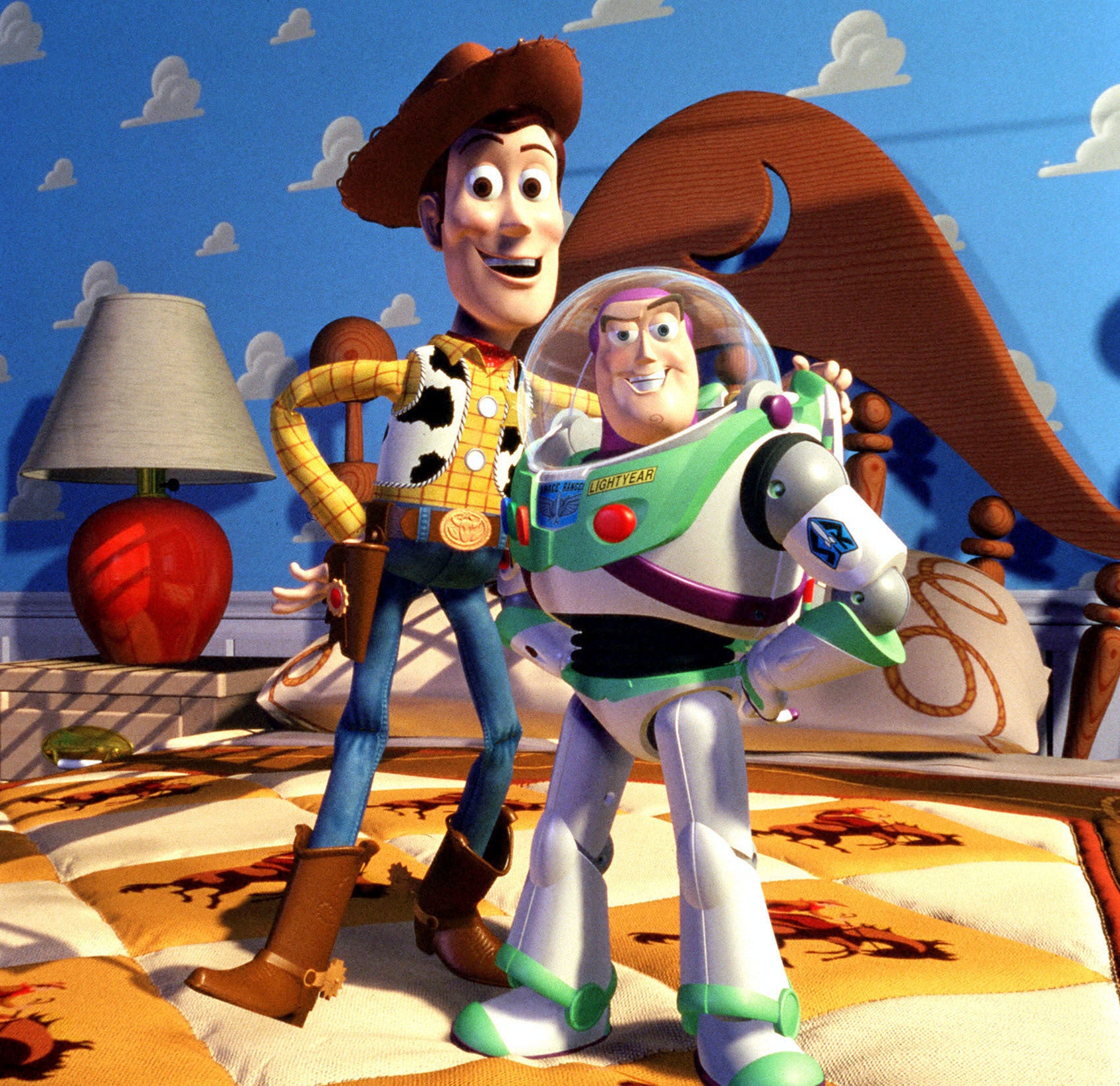 Woody e Buzz Lightyear em 'Toy Story'