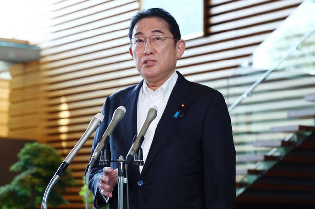 <p>Japan’s prime minister Fumio Kishida answers questions in Tokyo</p>