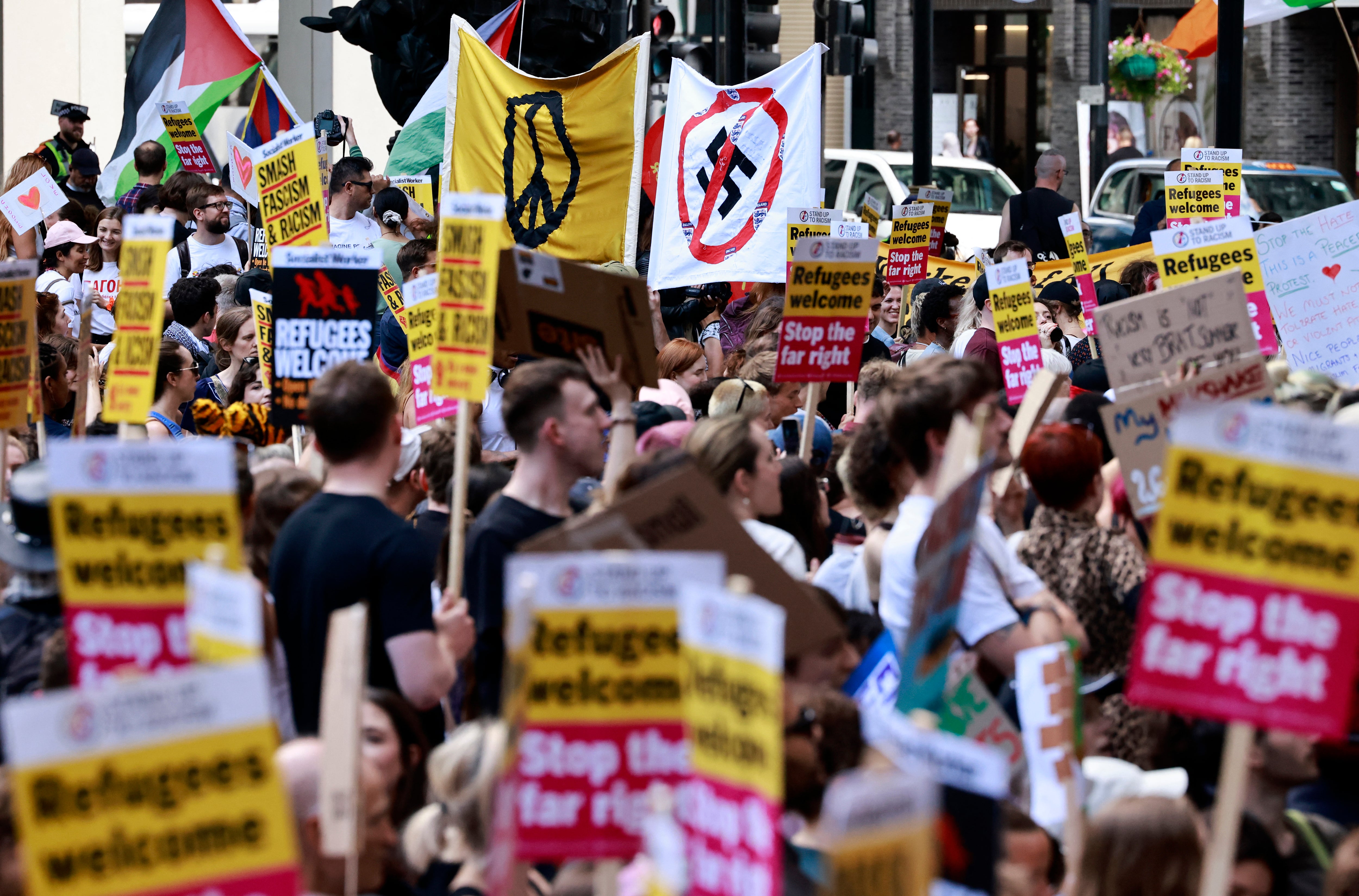 Counter protests against racism and the far right have also taken place