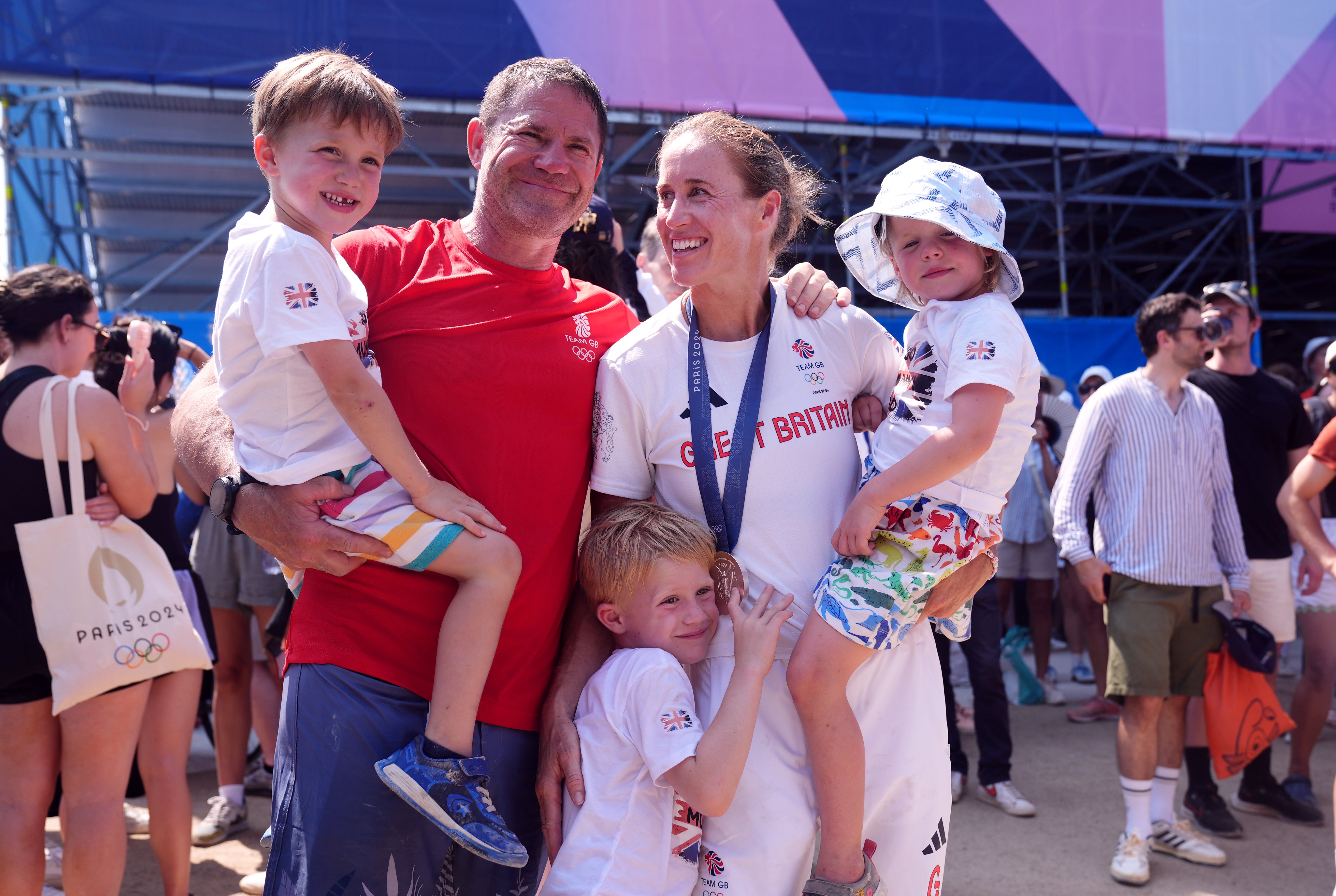 Helen Glover with husband Steve Backshall and their three children (John Walton/PA)