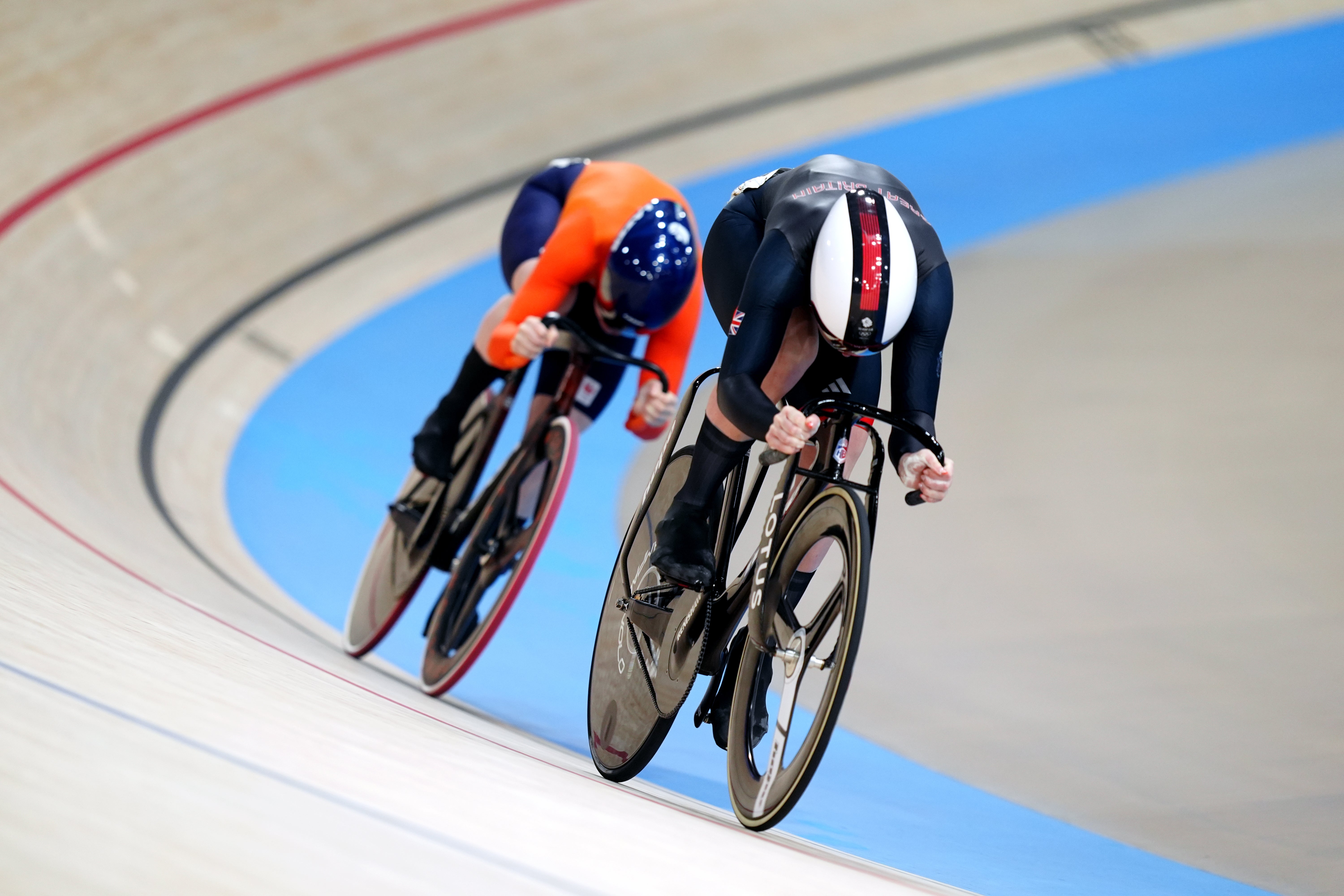 Emma Finucane saw off Hetty van de Wouw in two races (David Davies/PA)