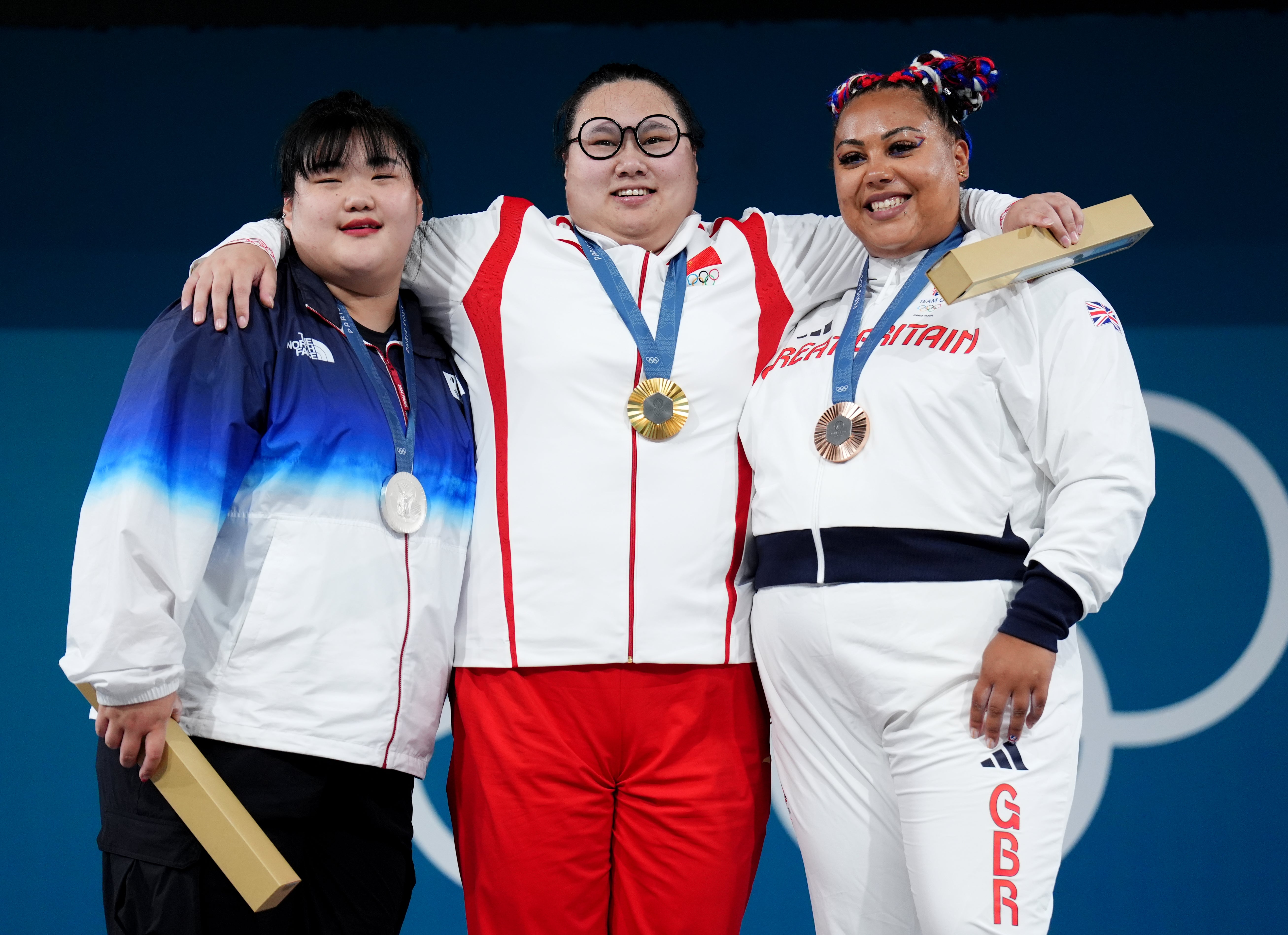 Emily Campbell (right) hopes winning weightlifting bronze in Paris can inspire others to take up the sport.