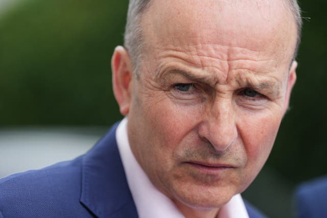 Tanaiste Micheal Martin speaking to the media outside the Croke Park hotel in Dublin (Brian Lawless/PA)