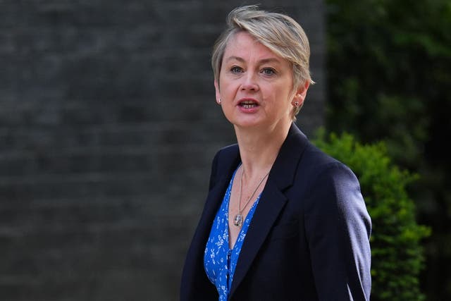 Home Secretary Yvette Cooper arrives at Downing Street following ongoing unrest across parts of the country (PA)