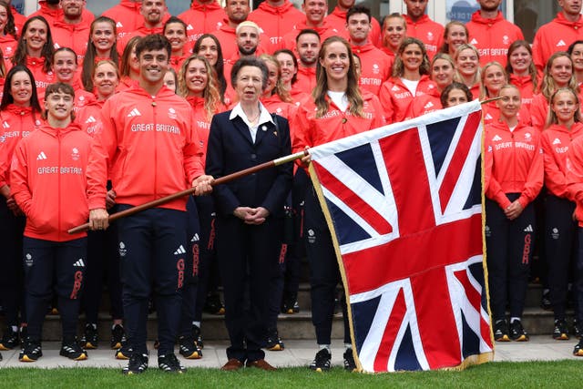 The Princess Royal stands with Team GB (Richard Pelham/PA)