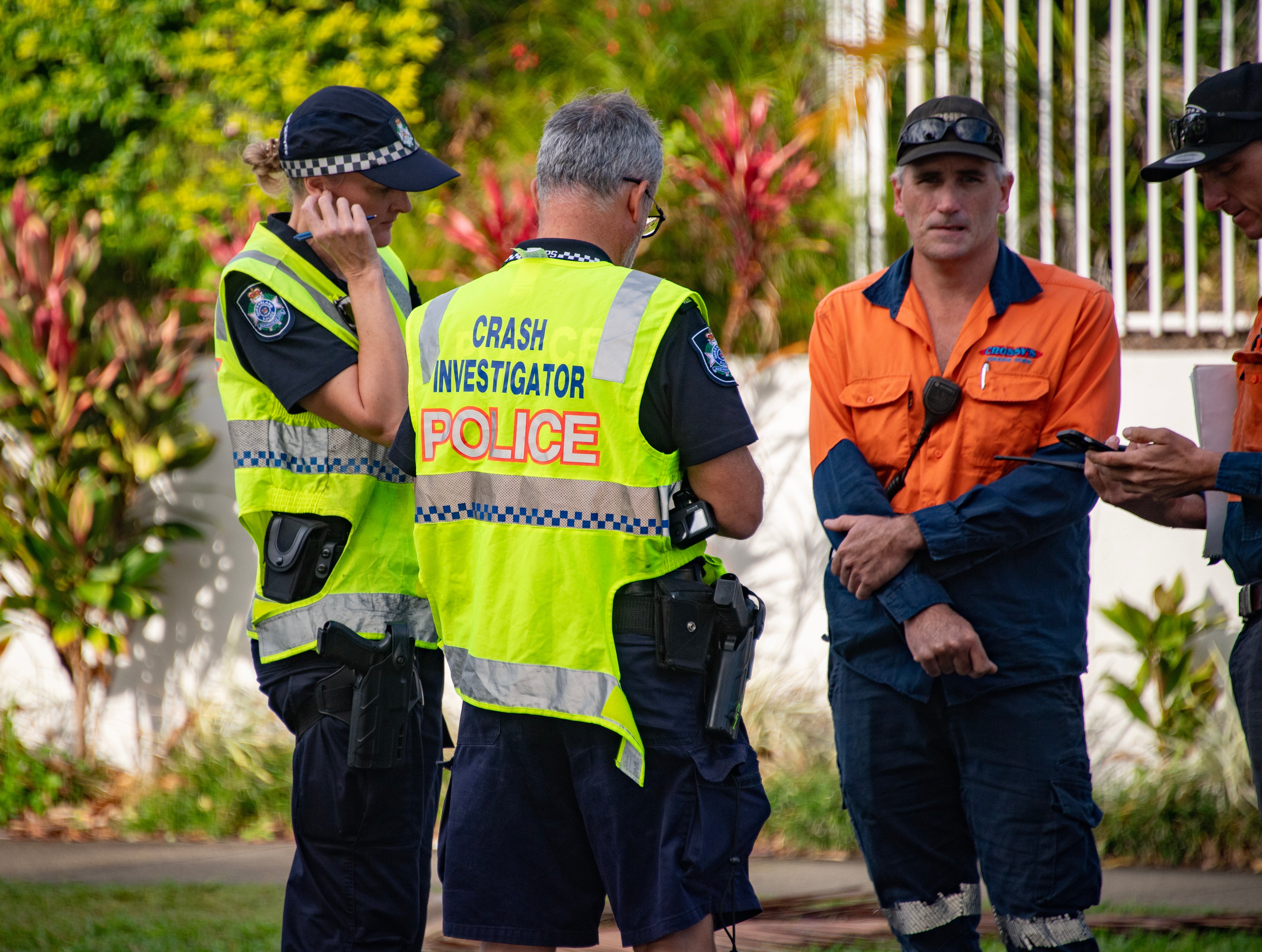 Rescue workers work at Double Tree by Hilton Hotel after helicopter crash