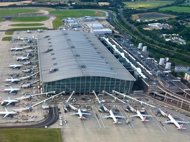 <p>Record-breaking: London Heathrow Terminal 5, seen from a departing British Airways aircraft</p>